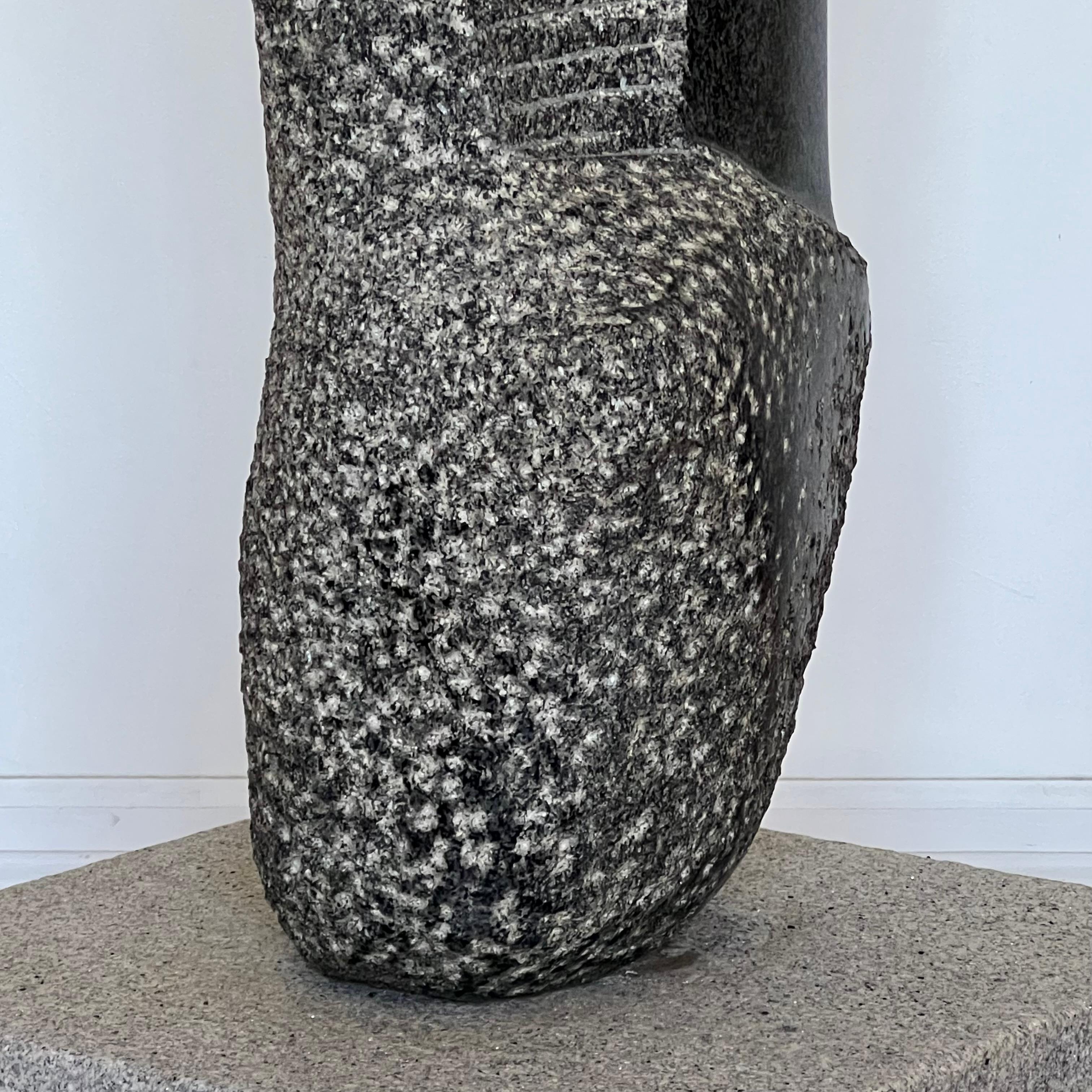 Monumental Black Granite Abstract Sculpture in the style of Noguchi 5