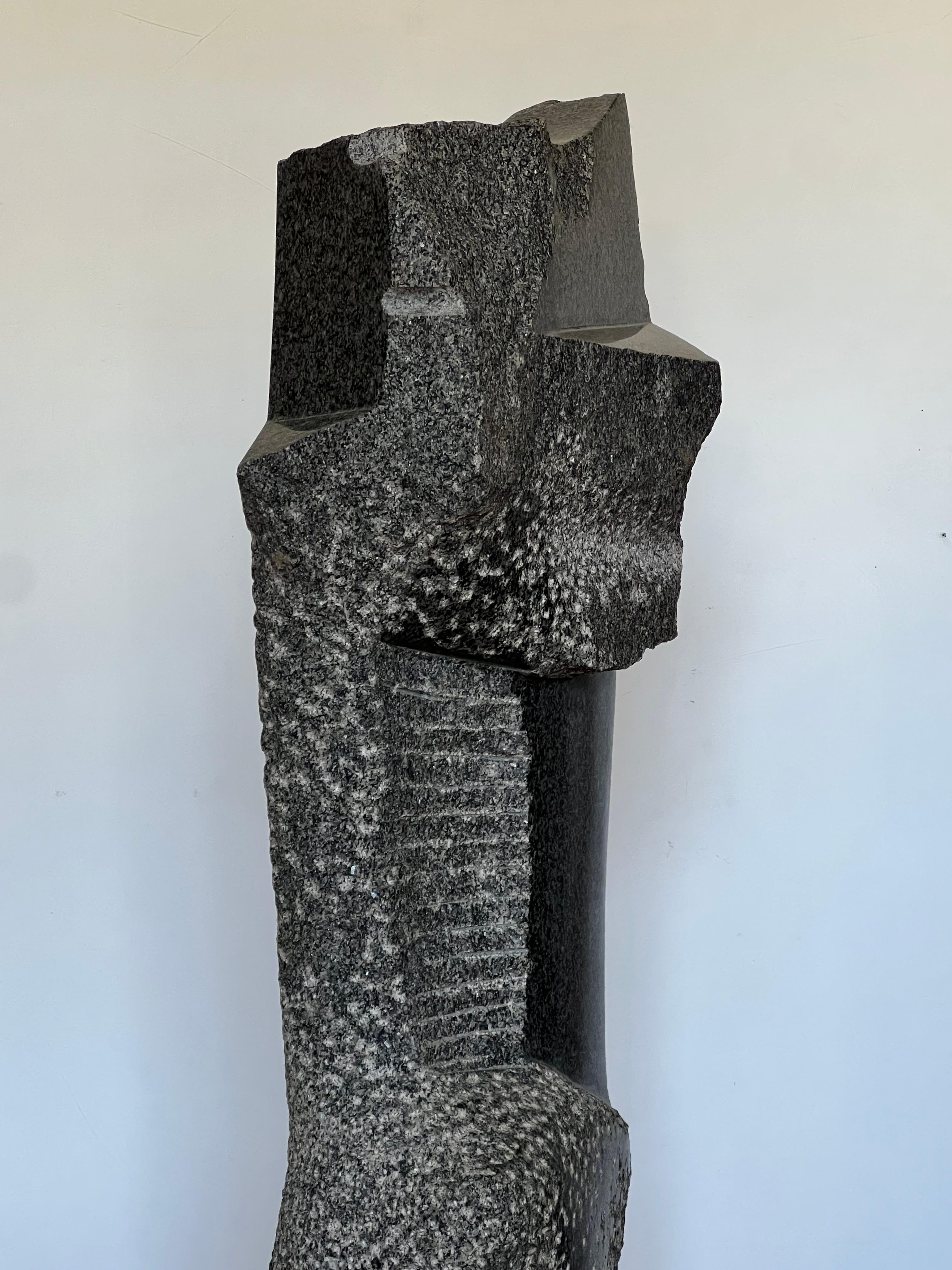 Monumental Black Granite Abstract Sculpture in the style of Noguchi 6