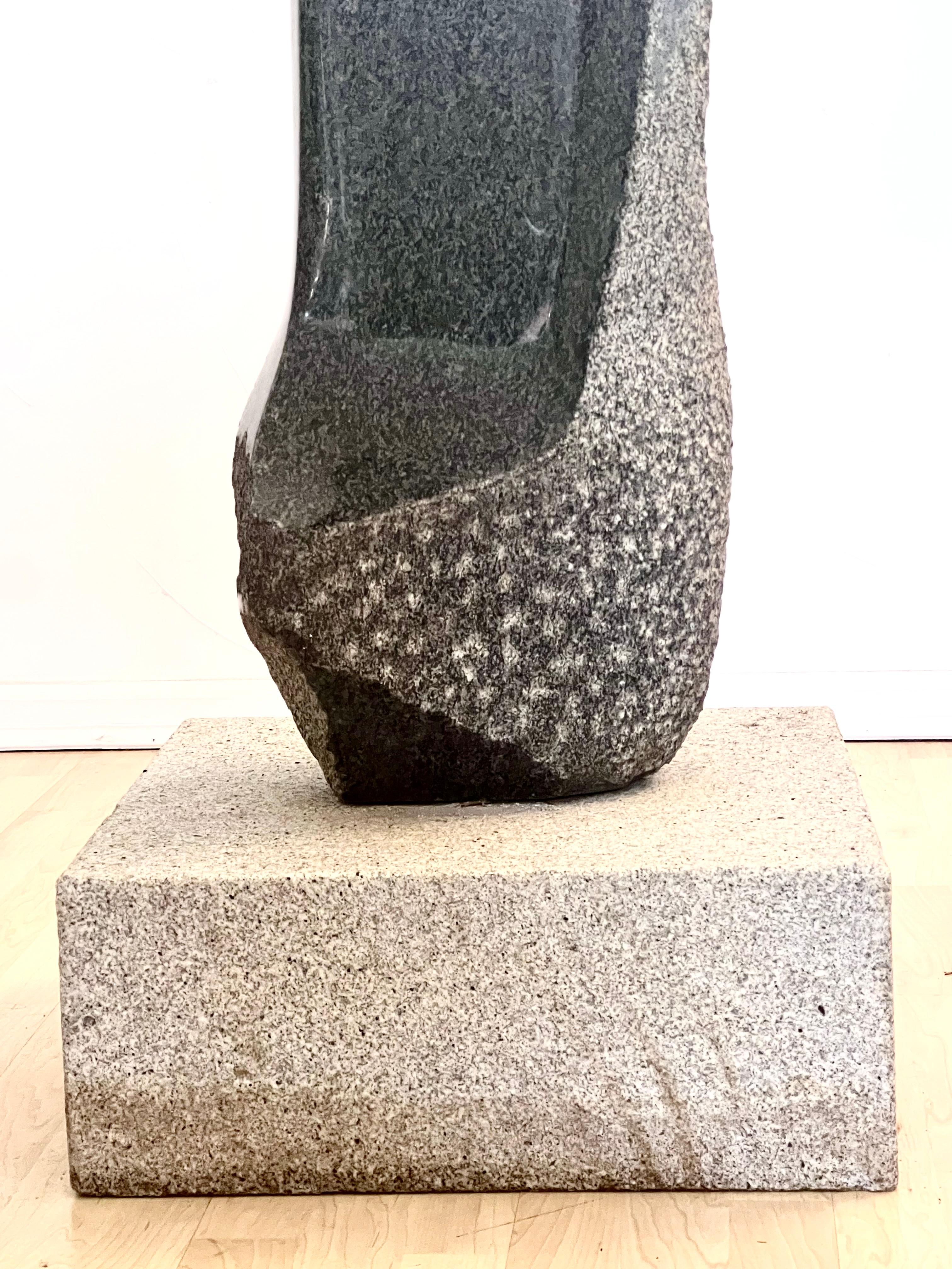 Monumental Black Granite Abstract Sculpture in the style of Noguchi 7