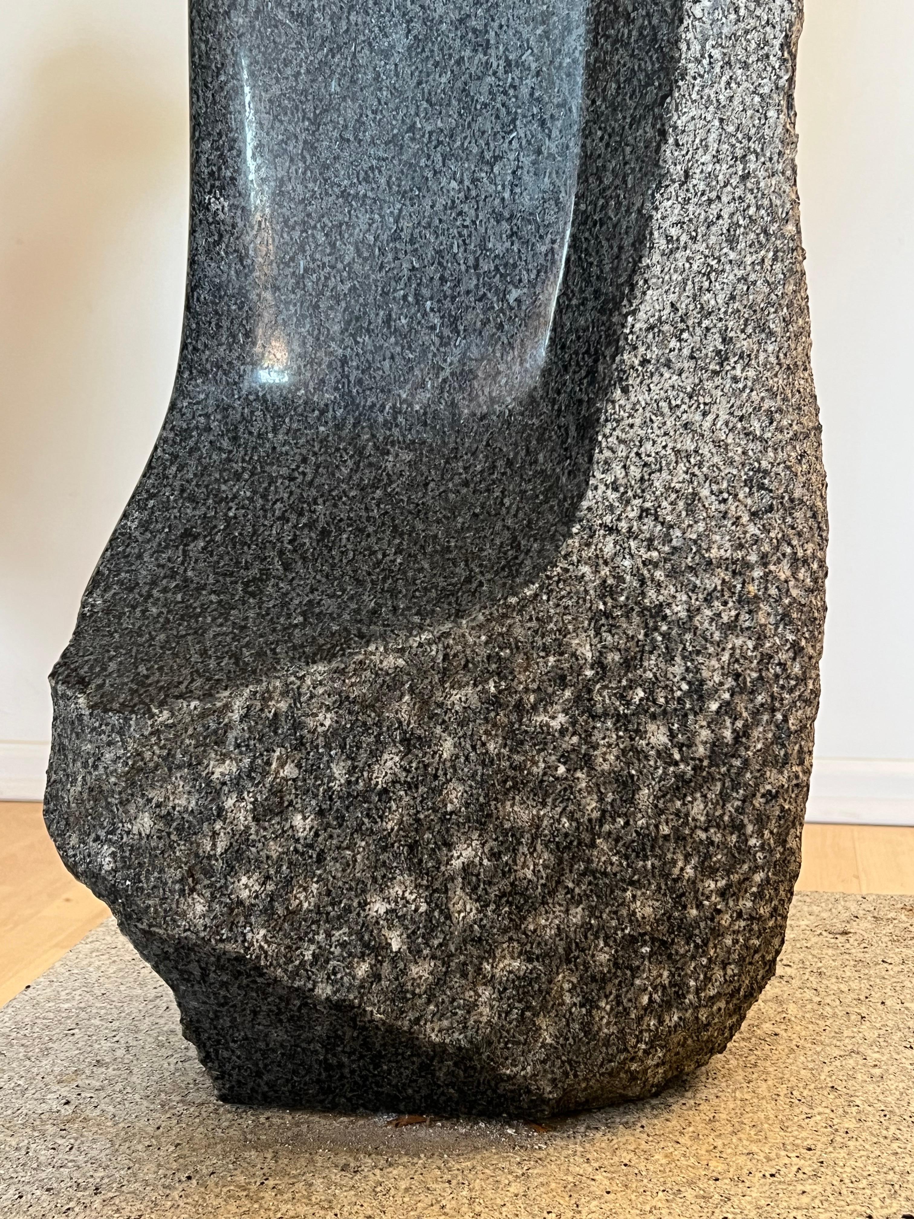 Monumental Black Granite Abstract Sculpture in the style of Noguchi 8
