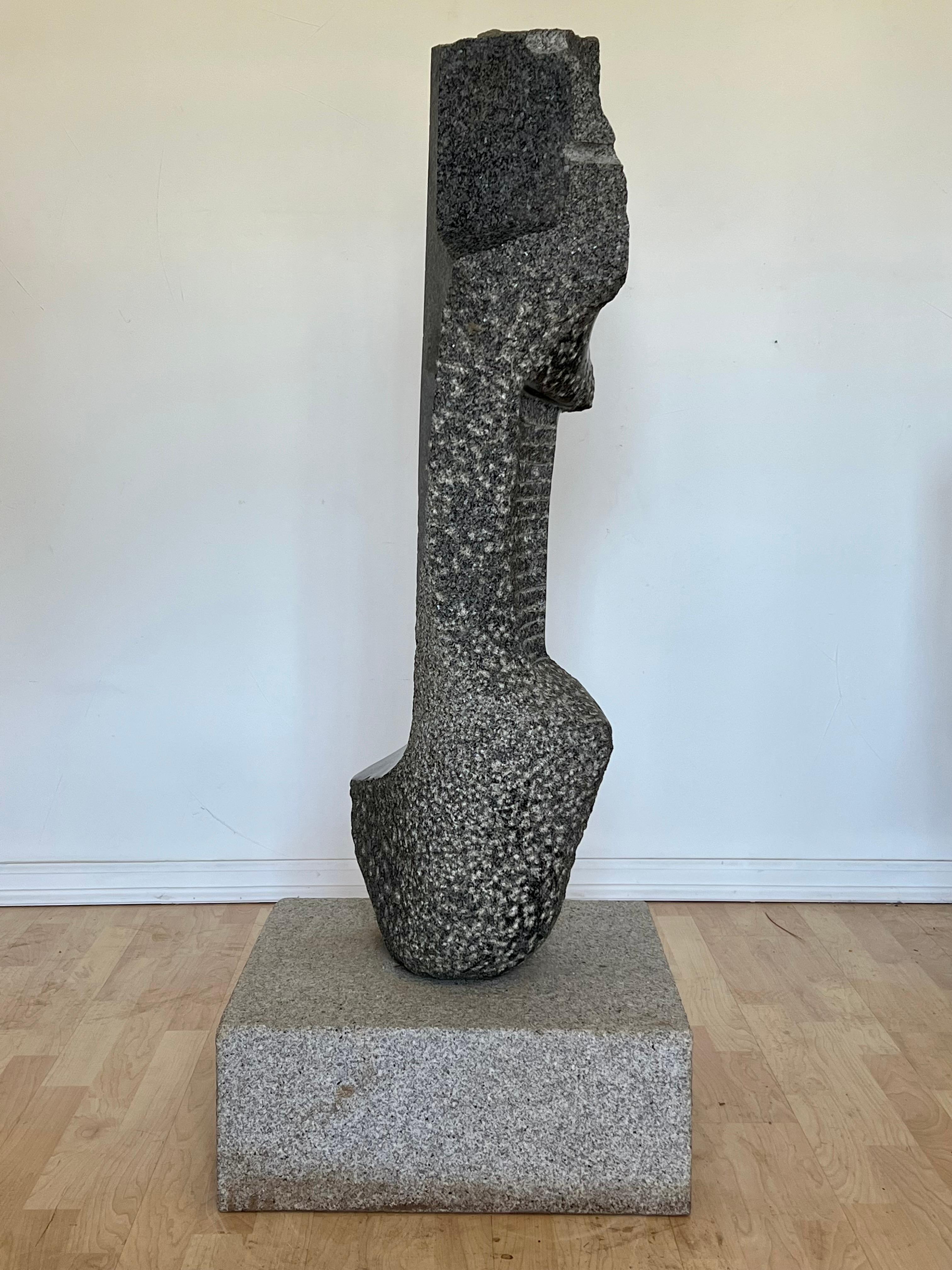 Monumental Black Granite Abstract Sculpture in the style of Noguchi In Good Condition In Oakland, CA