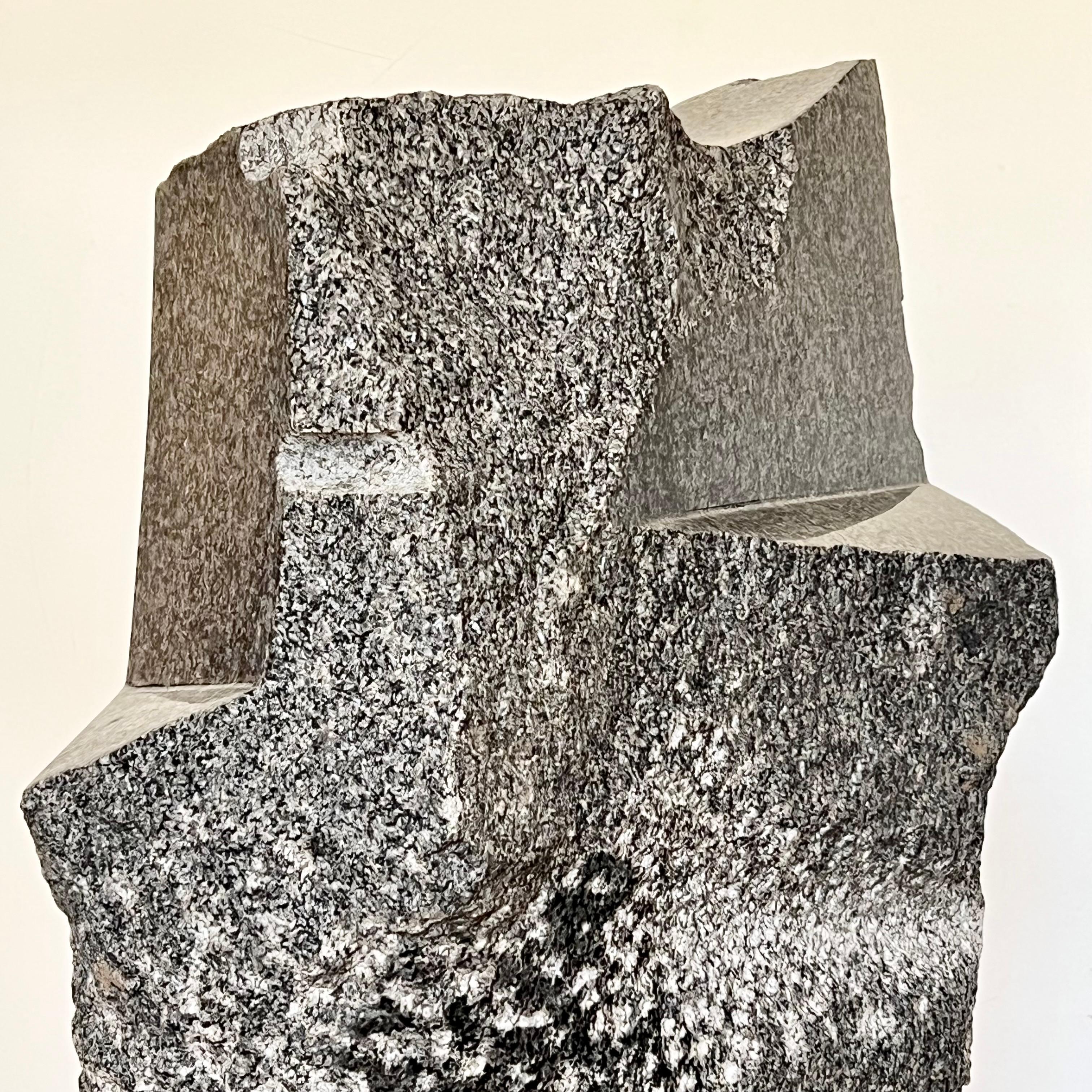Late 20th Century Monumental Black Granite Abstract Sculpture in the style of Noguchi