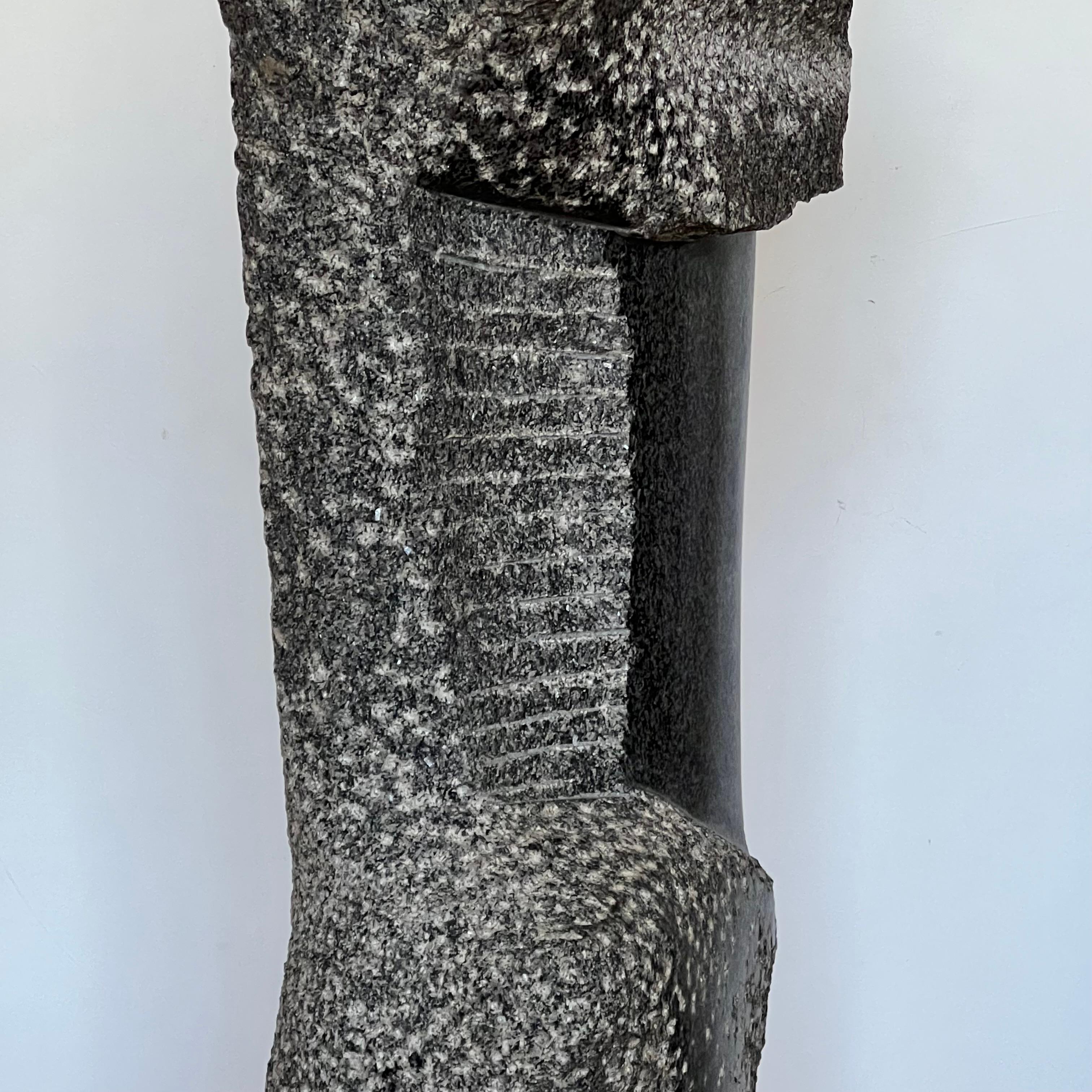 Monumental Black Granite Abstract Sculpture in the style of Noguchi 1