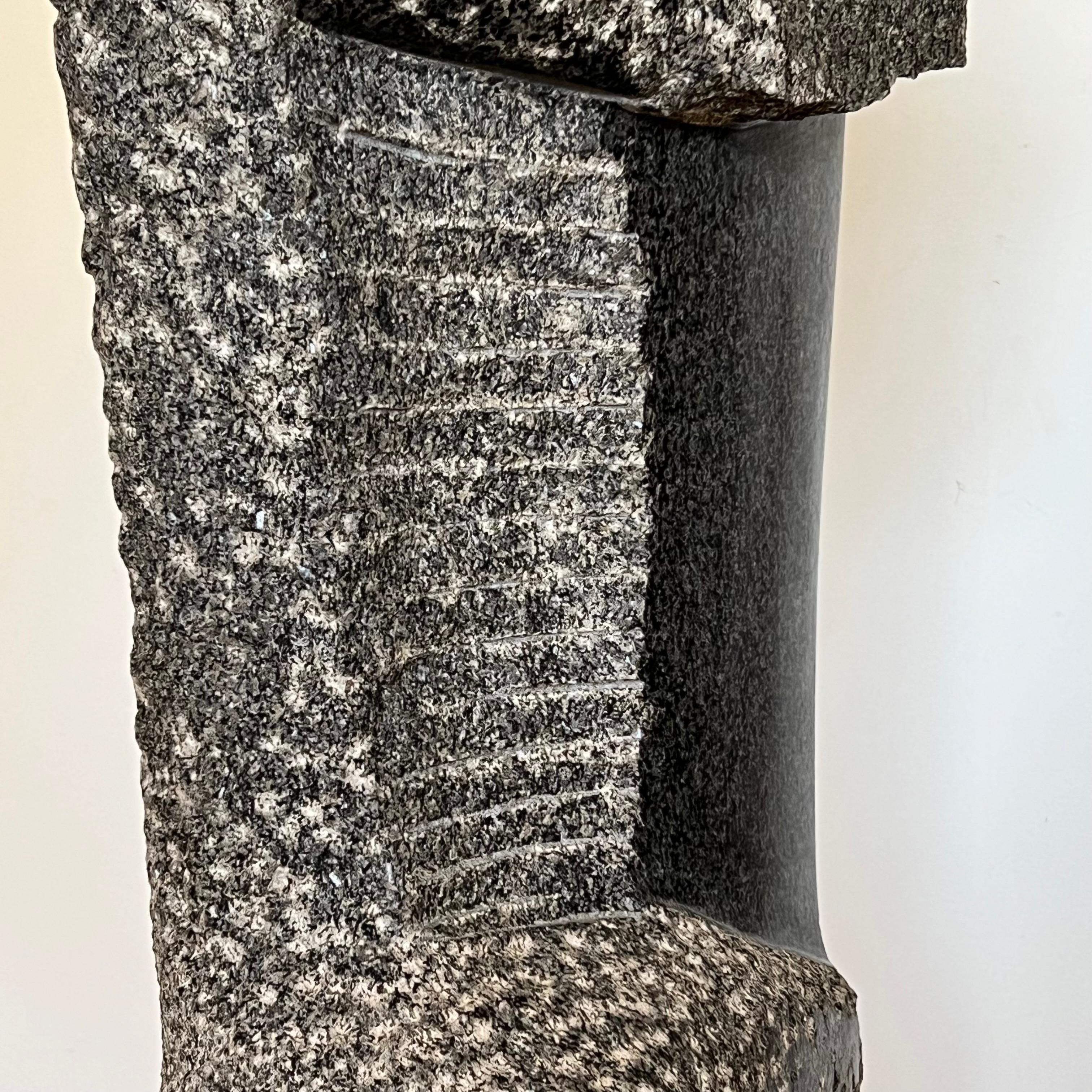 Monumental Black Granite Abstract Sculpture in the style of Noguchi 2