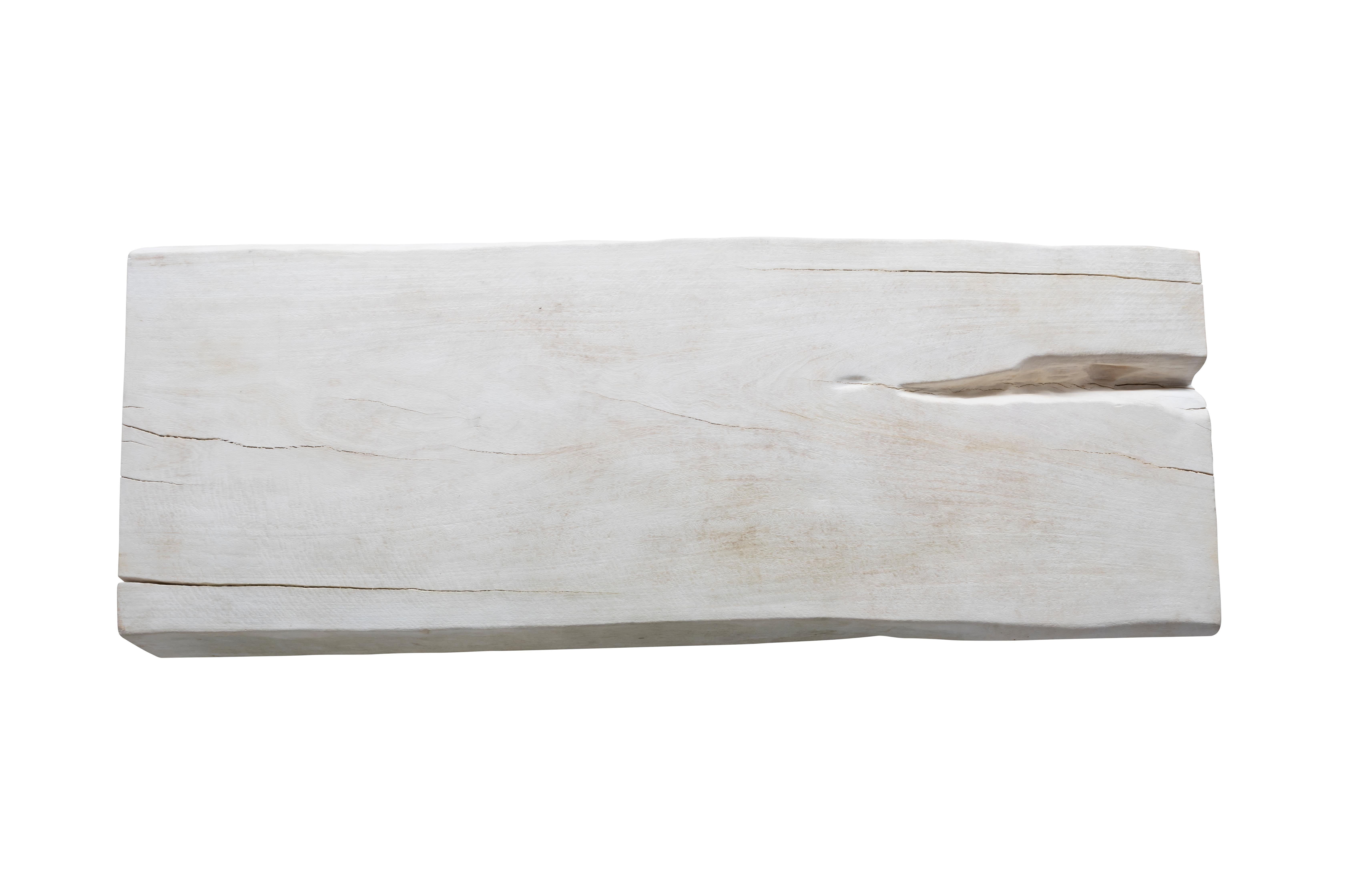 Contemporary Monumental Bleached Lychee Wood Coffee Table For Sale