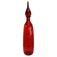 Monumentales Blenko Ruby Red Vessel and Stopfen von Wayne Husted