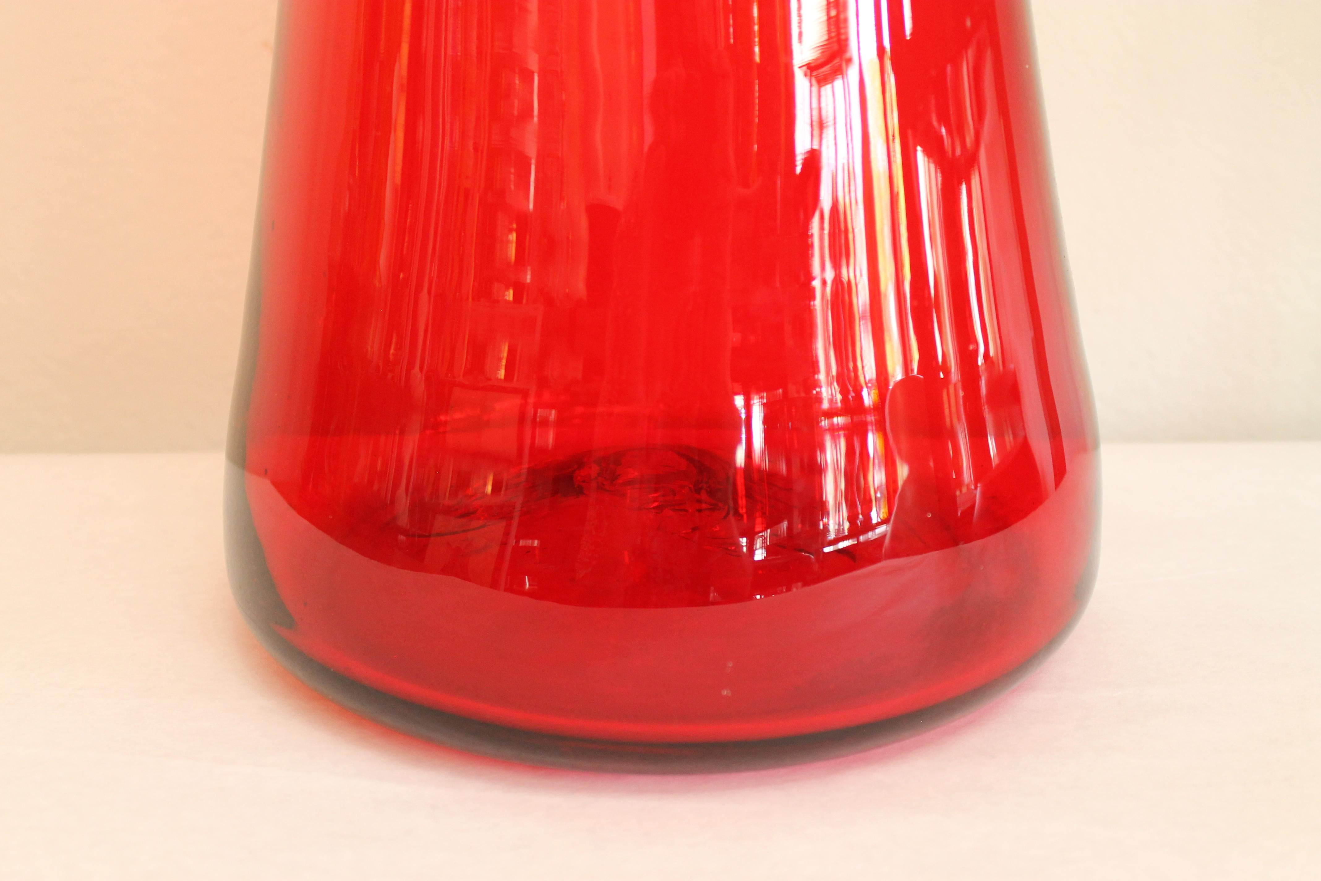 Blenko Tangerine-Gefäß aus architektonischem Glas von Wayne Husted (amerikanisch) im Angebot