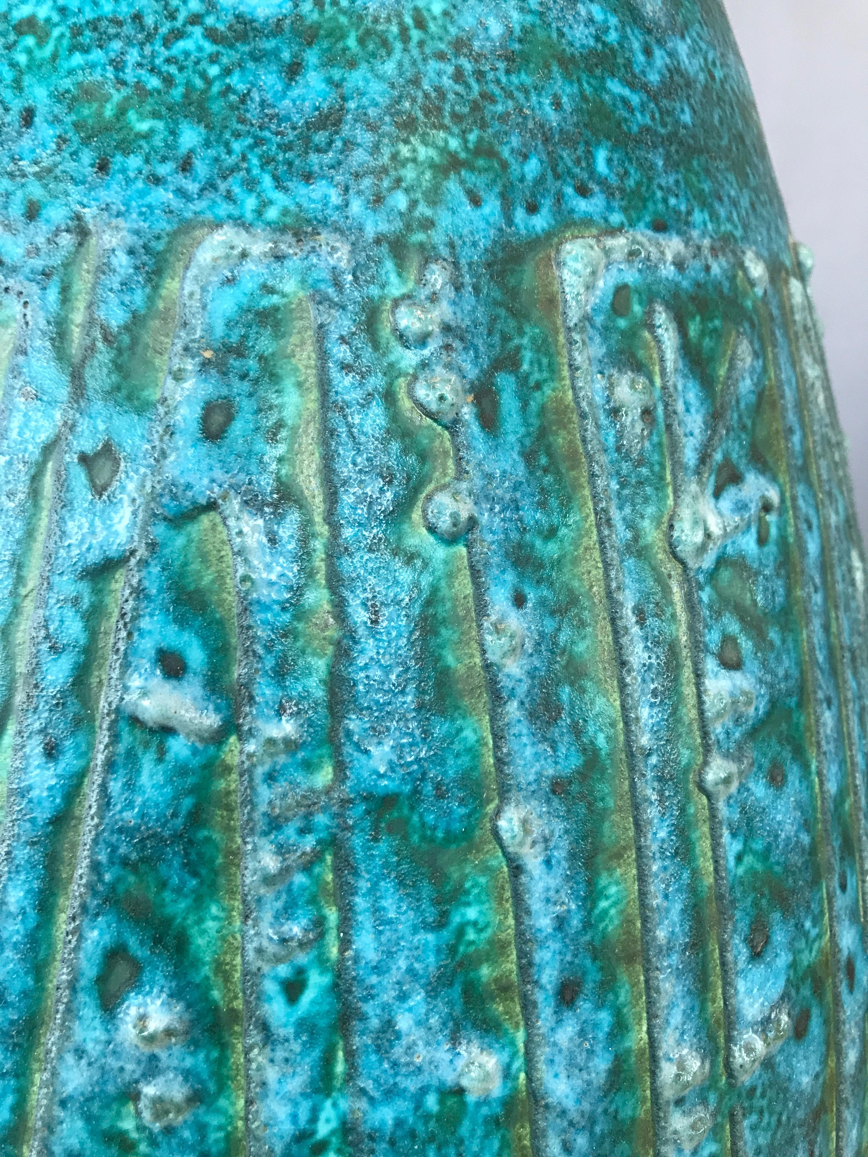 Monumental Blue/Green Ceramic Lamp 5