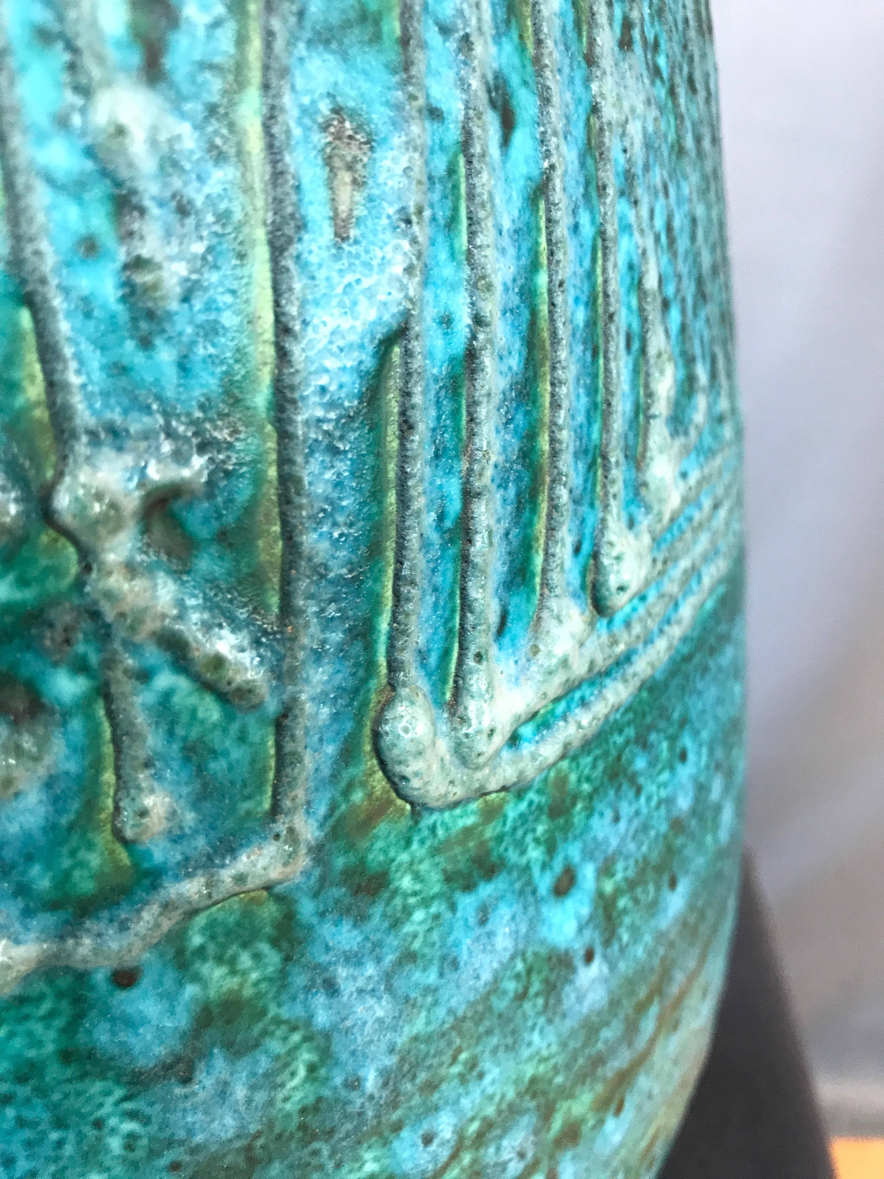 Monumental Blue/Green Ceramic Lamp 6