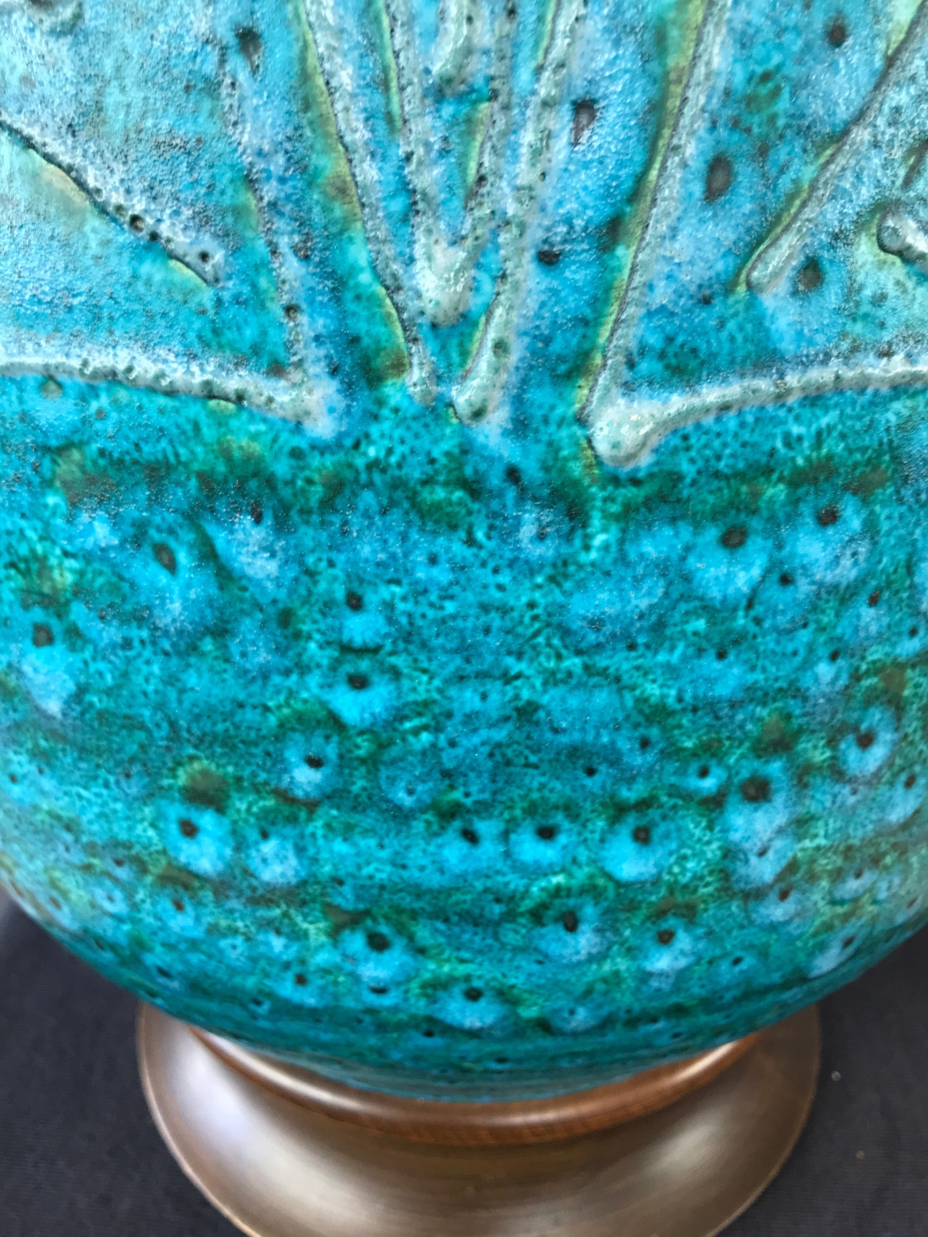 Monumental Blue/Green Ceramic Lamp 7