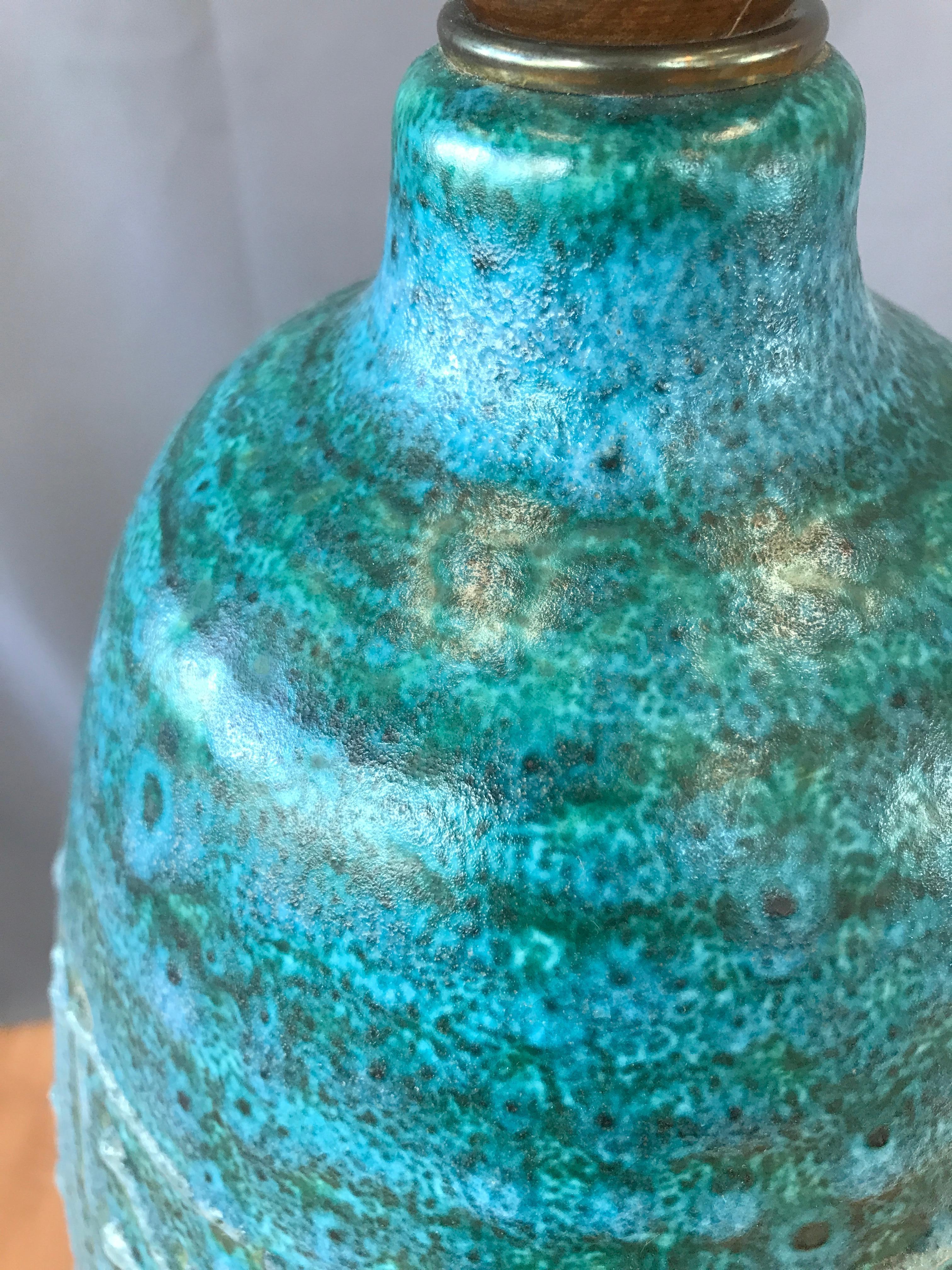 Monumental Blue/Green Ceramic Lamp 2
