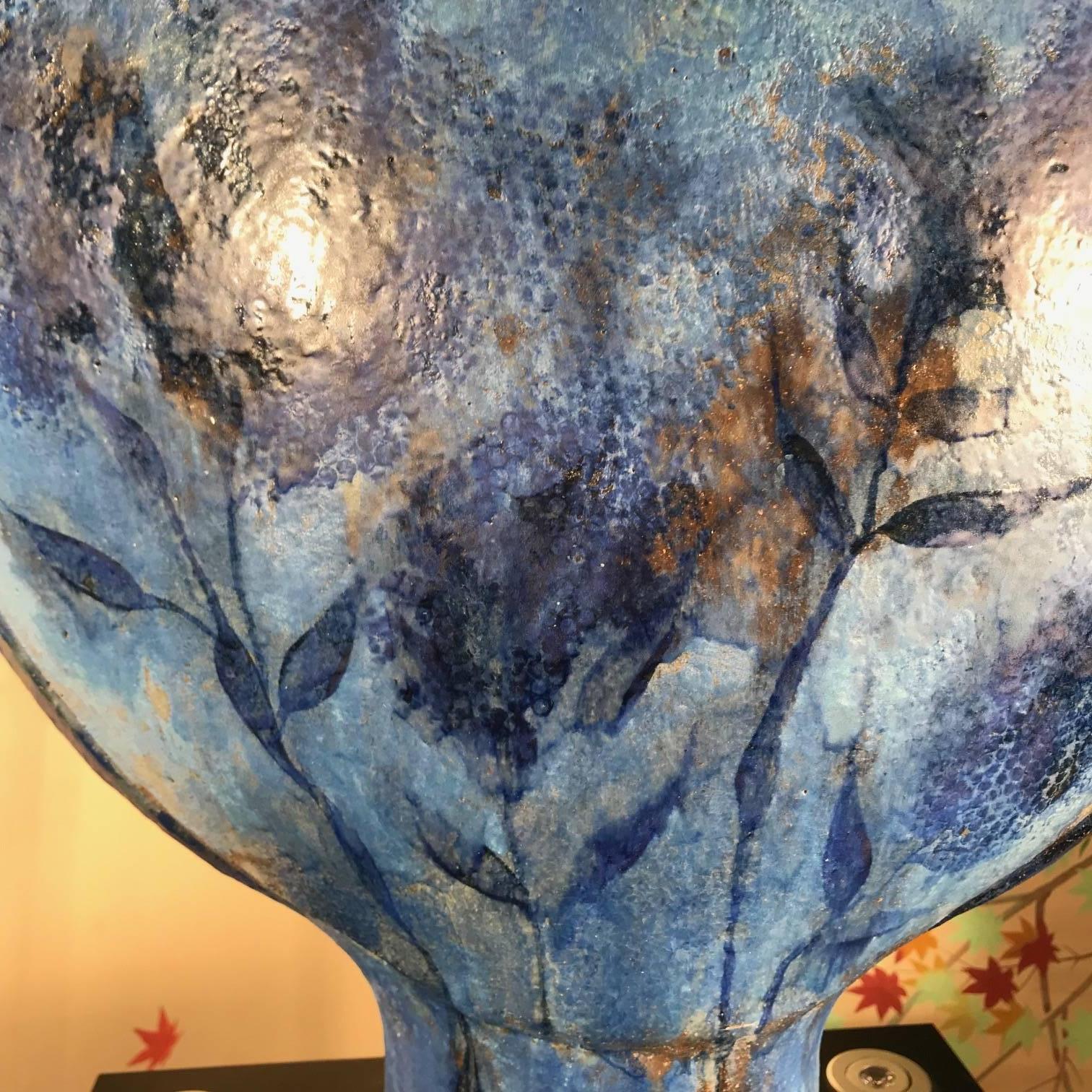 German Monumental Blue Iconic Owl Master Designer Eva Fritz-Lindner