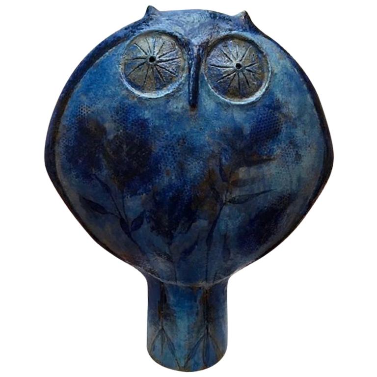Monumental Blue Iconic Owl Master Designer Eva Fritz-Lindner