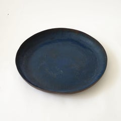 Monumental Blue Lacquered Copper Dish, Italy 1960s