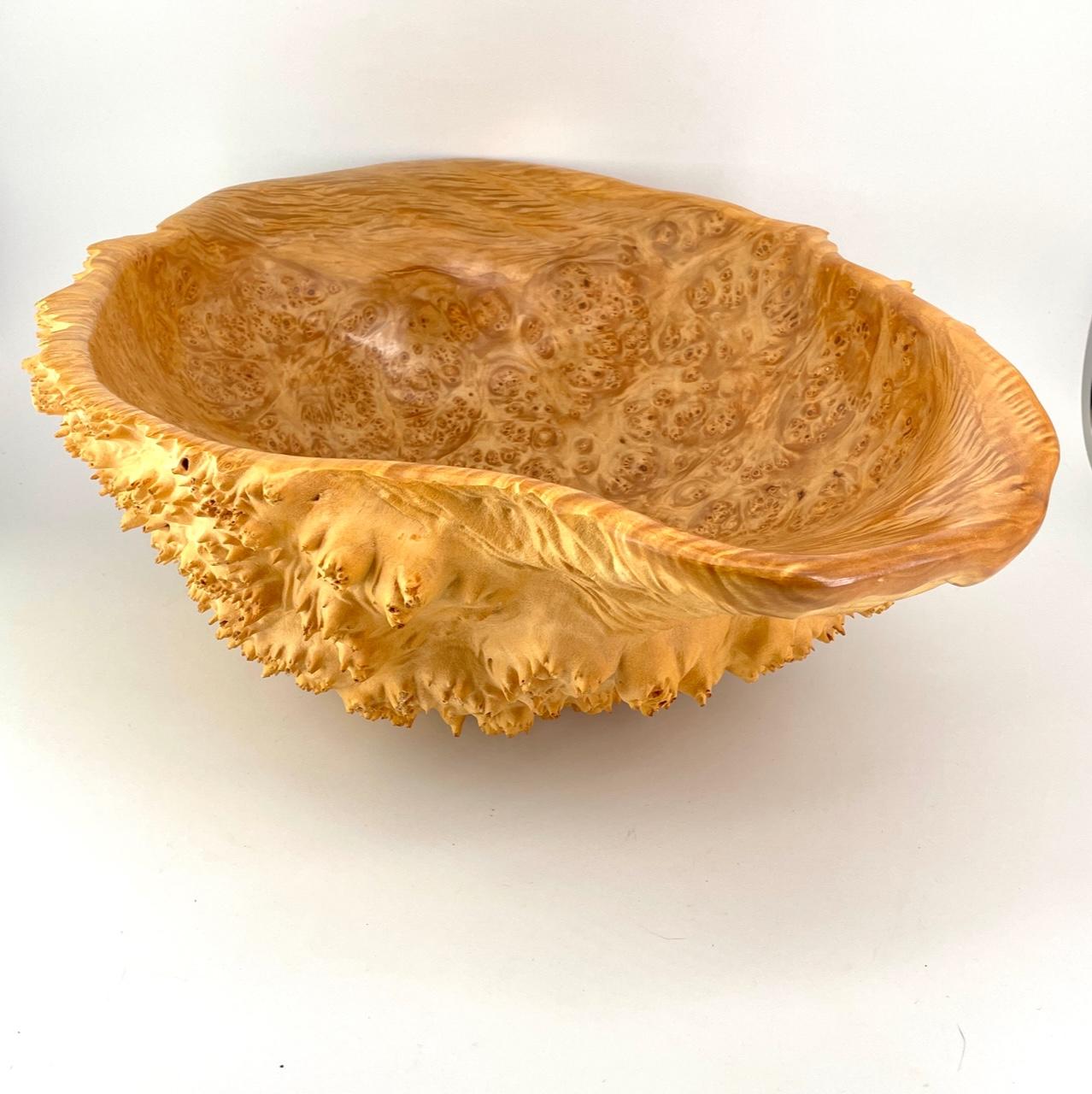 Hand-Crafted Monumental Bob Womack Maple Burl Centerpiece Bowl Sculpture Woodworker Craftsman For Sale