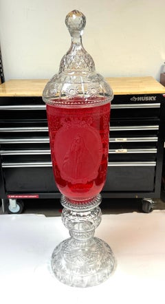Monumental Bohemian Ruby & Crystal Ceremonial Pokal /Synagogue Presentation Urn