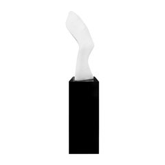 Monumental Brancusi Style Plaster Sculpture on Black Pedestal