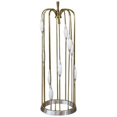 Monumental Brass and Aluminium Floor Lamp