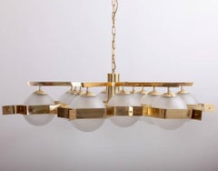Monumental Brass and Glass Chandelier, Italy