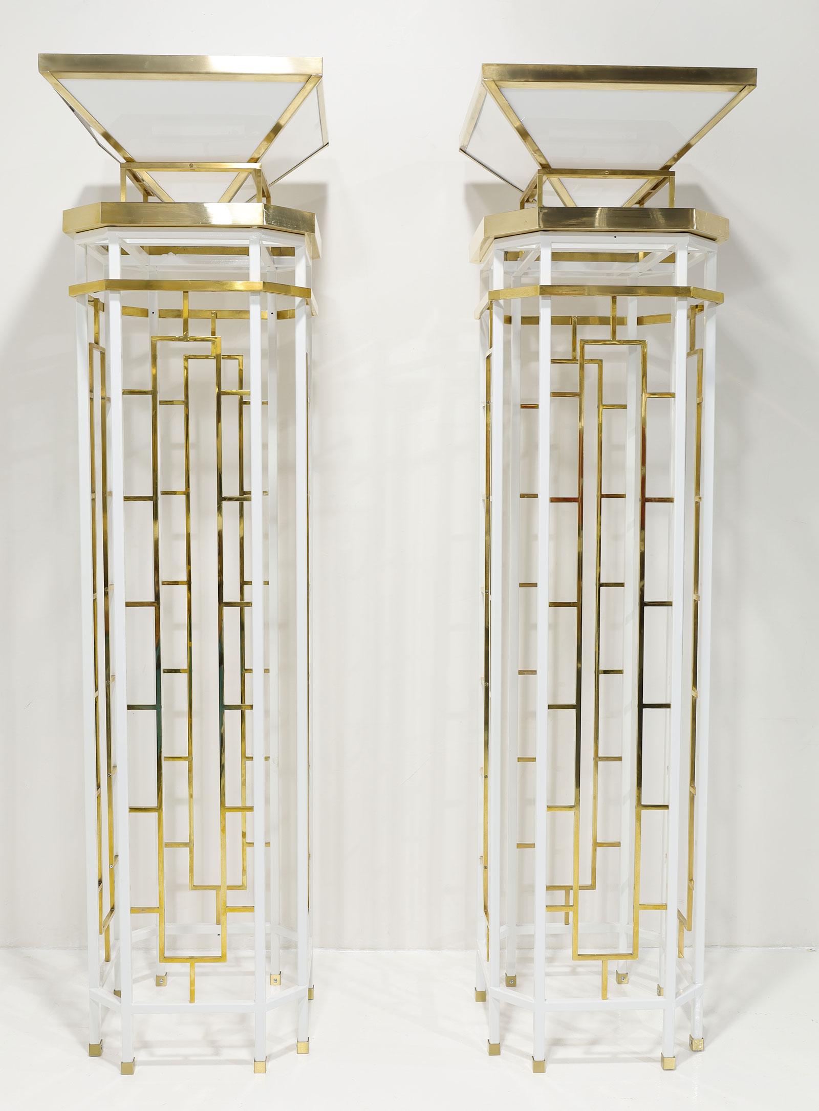 Monumental Brass and Metal Torchieres For Sale 4