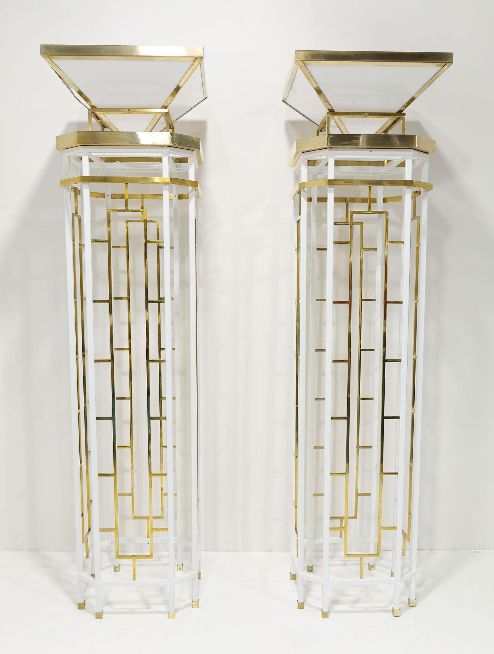 Monumental Brass and Metal Torchieres For Sale 5