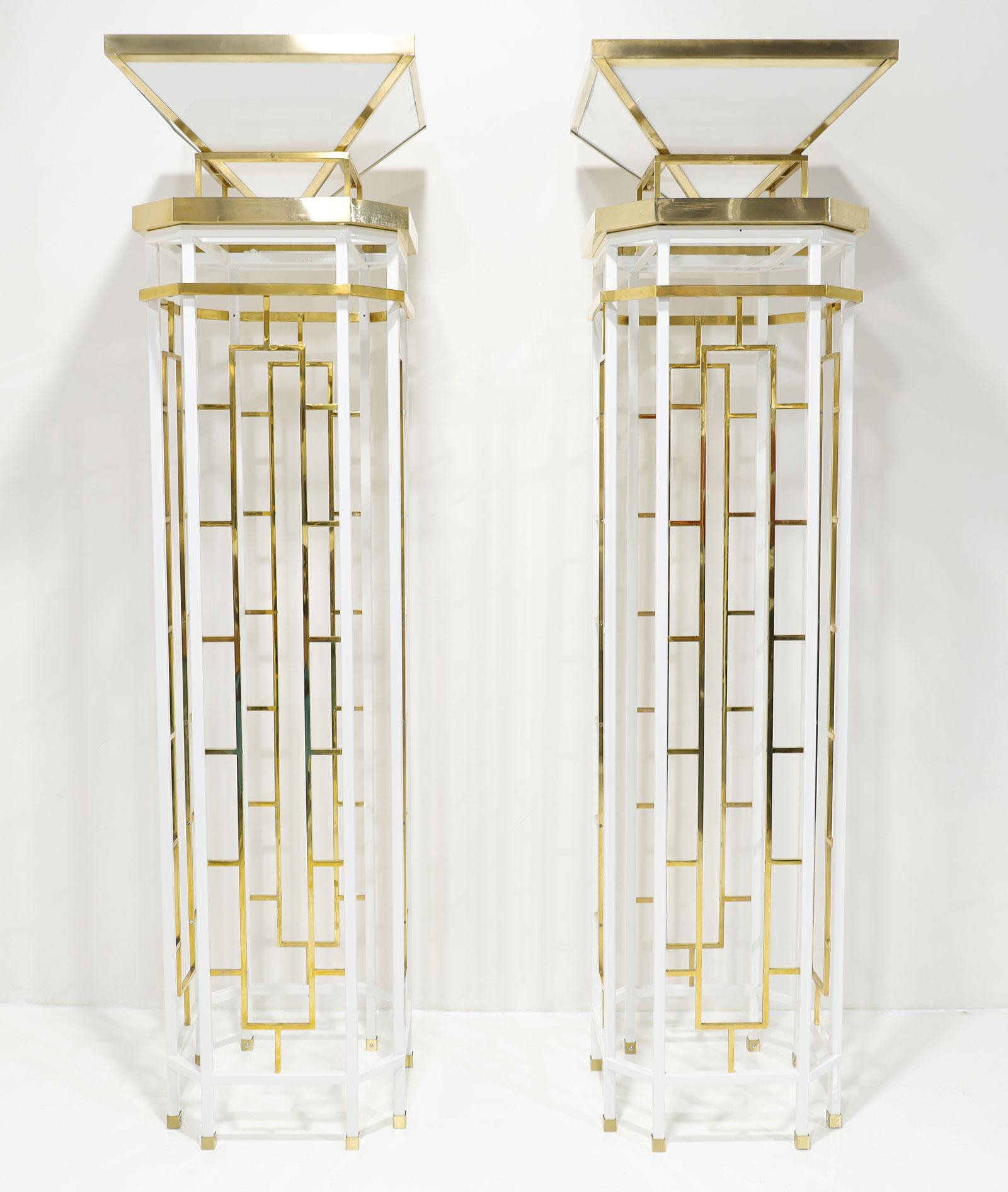 Monumental Brass and Metal Torchieres For Sale 6