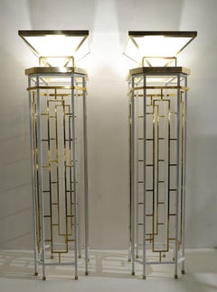 Monumental Brass and Metal Torchieres