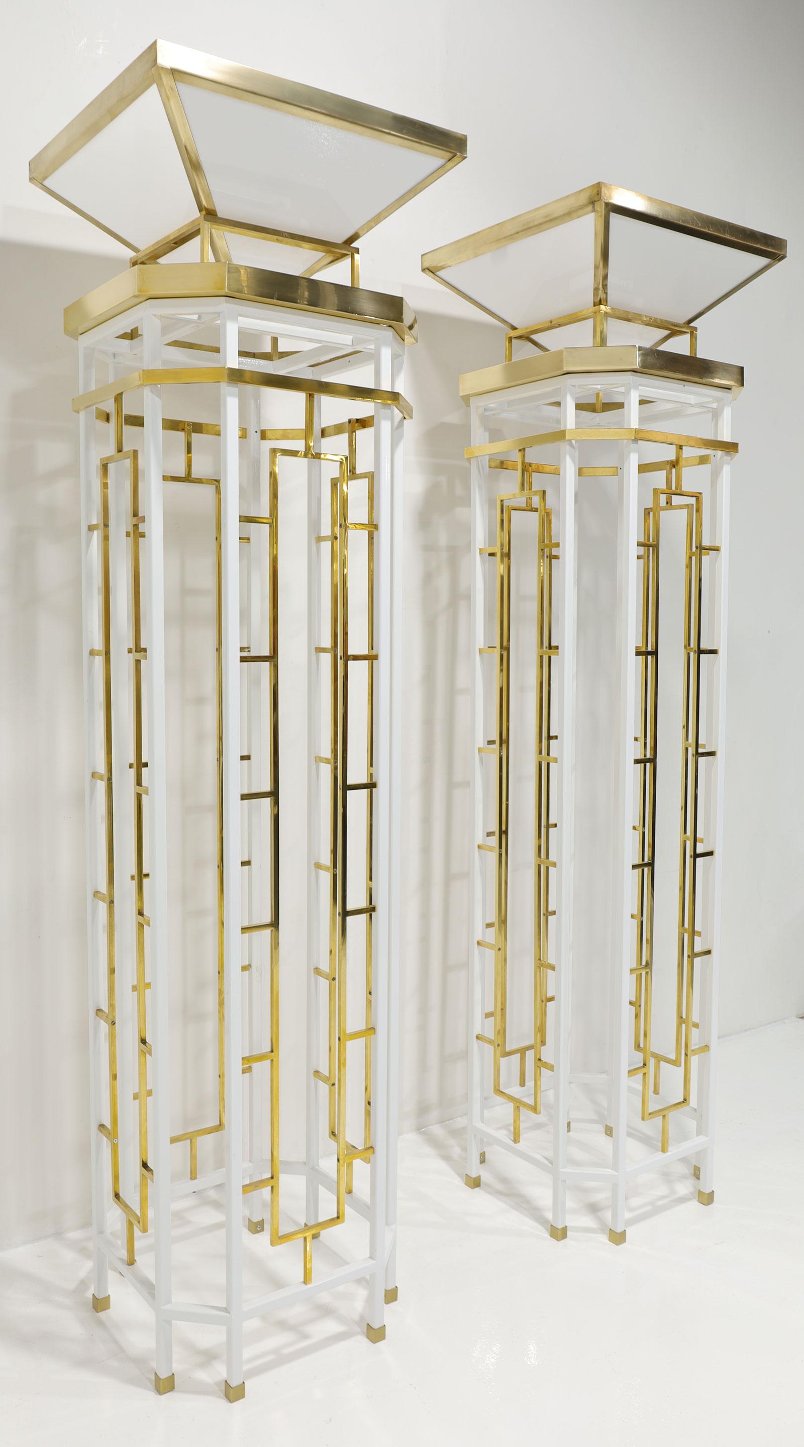Monumental Brass and Metal Torchieres For Sale 2