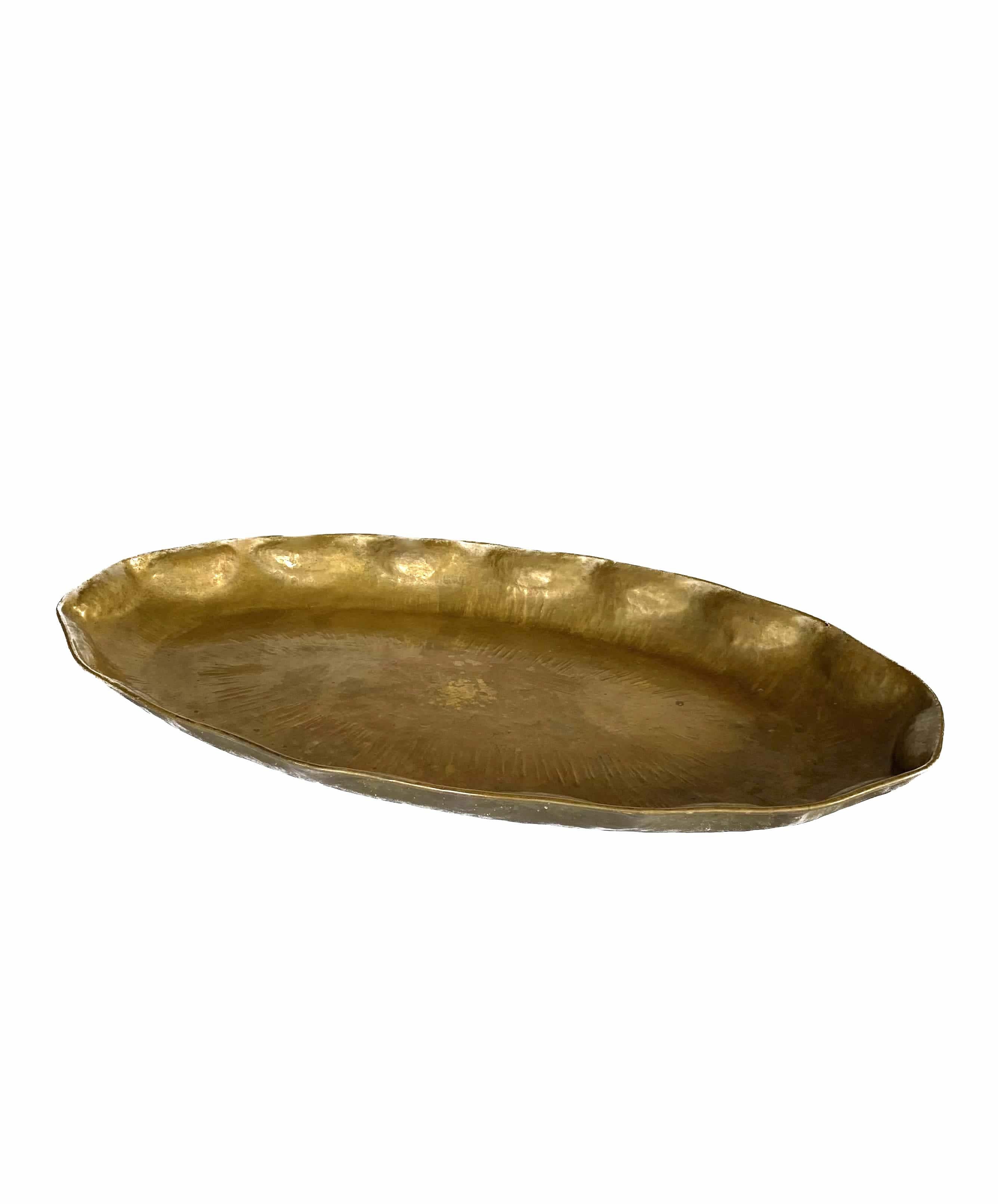 Monumental brass centerpiece / tray, Italy 1970s For Sale 1