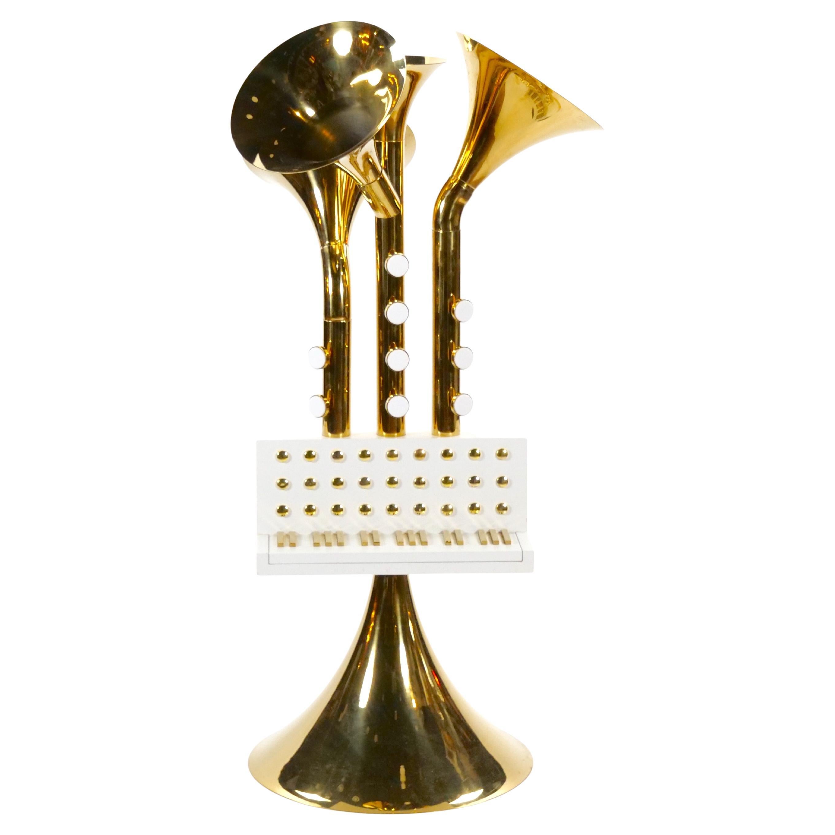 Monumental Brass Marching Band Horn Piano Sculpture, 20th Century
