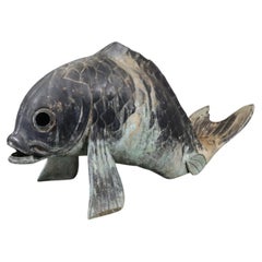 Monumental Brass or Bronze Fish or Koi Statue