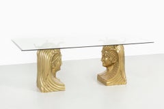 Monumental Brass Pharaoh’s Head Dining Table