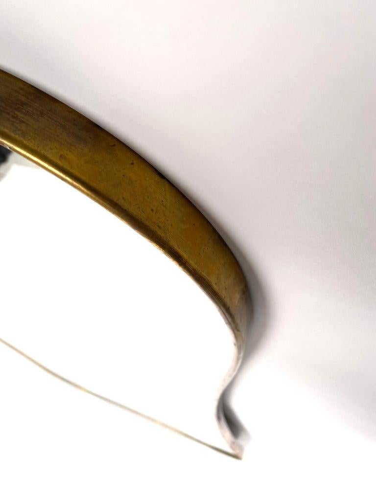 Mid-Century Modern Monumental brass wall mirror, Italy, 1950s For Sale