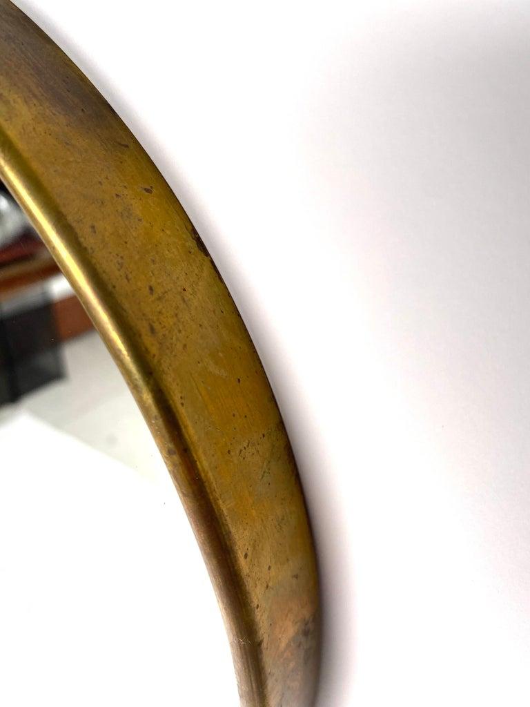 Italian Monumental brass wall mirror, Italy, 1950s For Sale