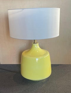 Monumental Bright Yellow Glazed Ceramic Studio Pottery Table Lamp