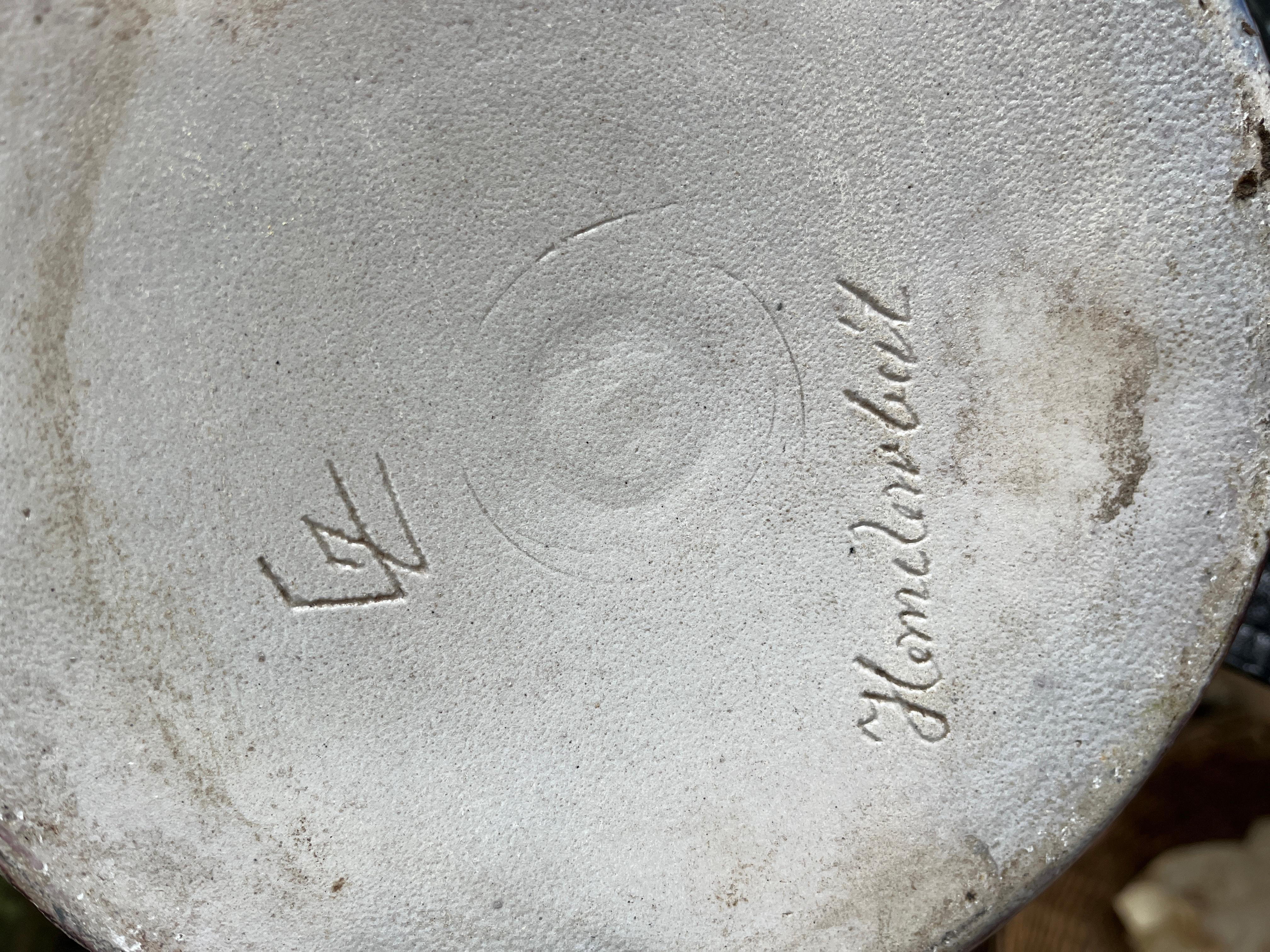 Grand vase de sol monumental brillant fait à la main et vernissé à la main, signé, années 1950 en vente 1