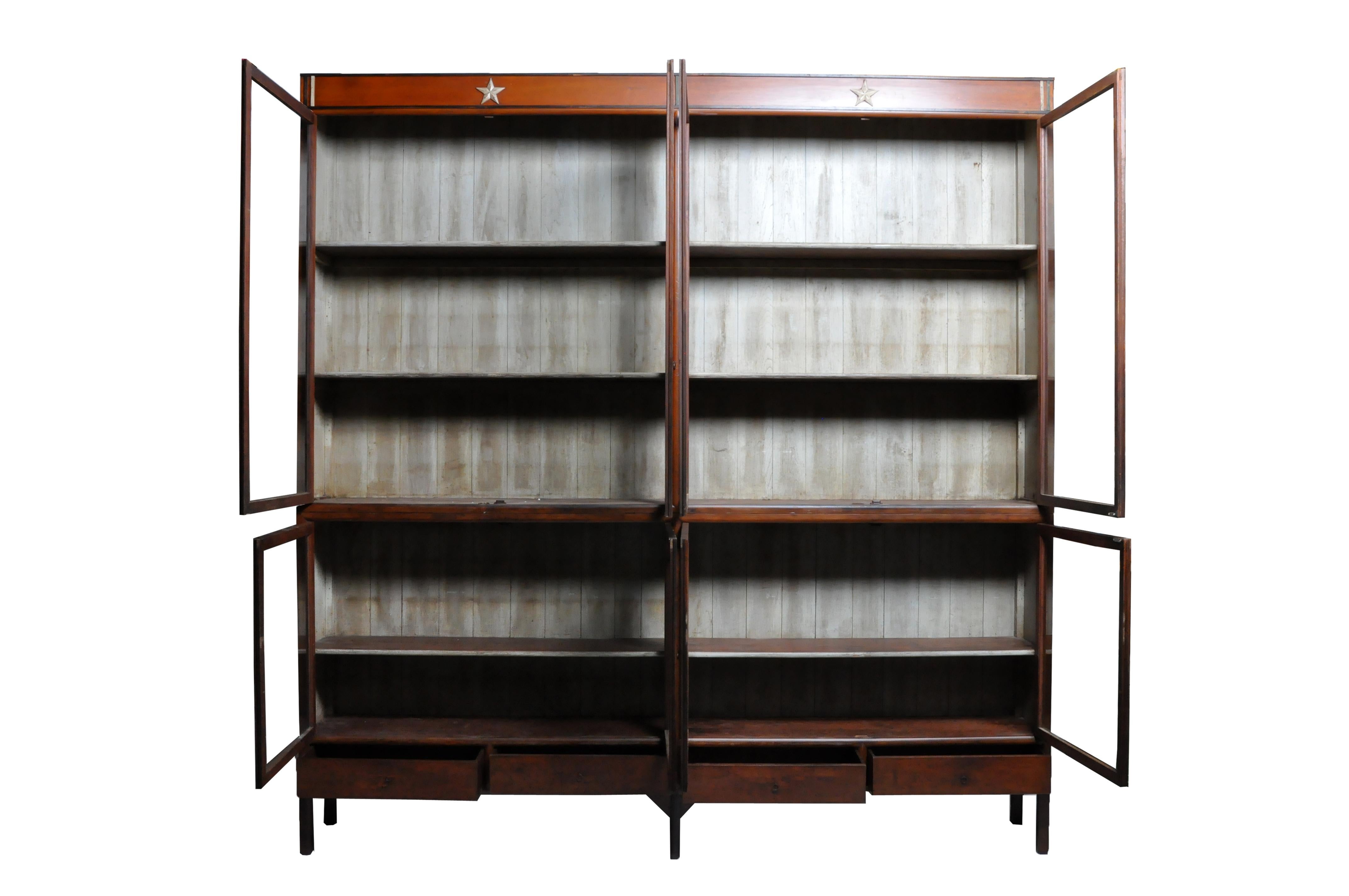 Monumental British Colonial Teak Wood Bookcase 4