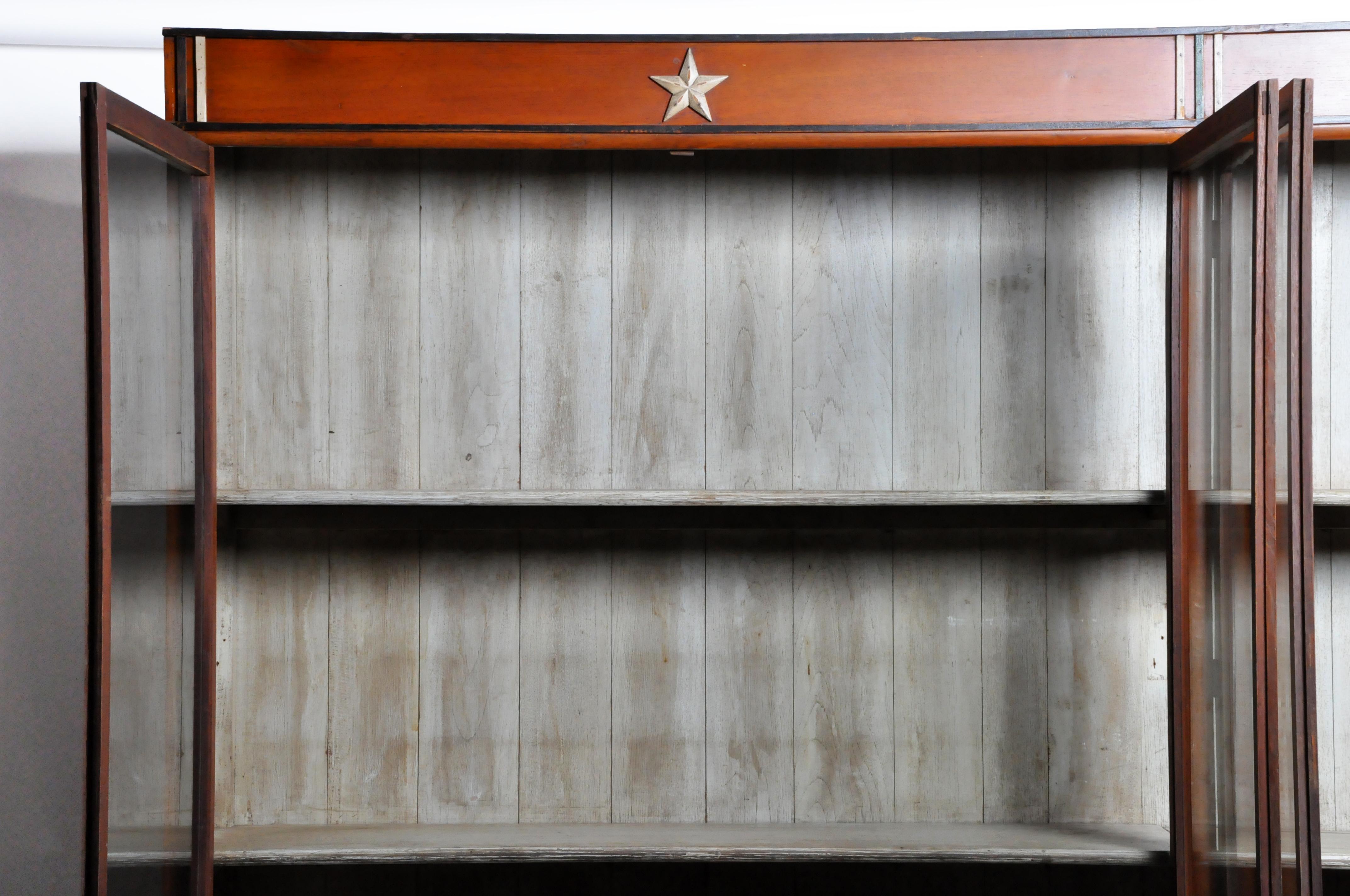 Monumental British Colonial Teak Wood Bookcase 8