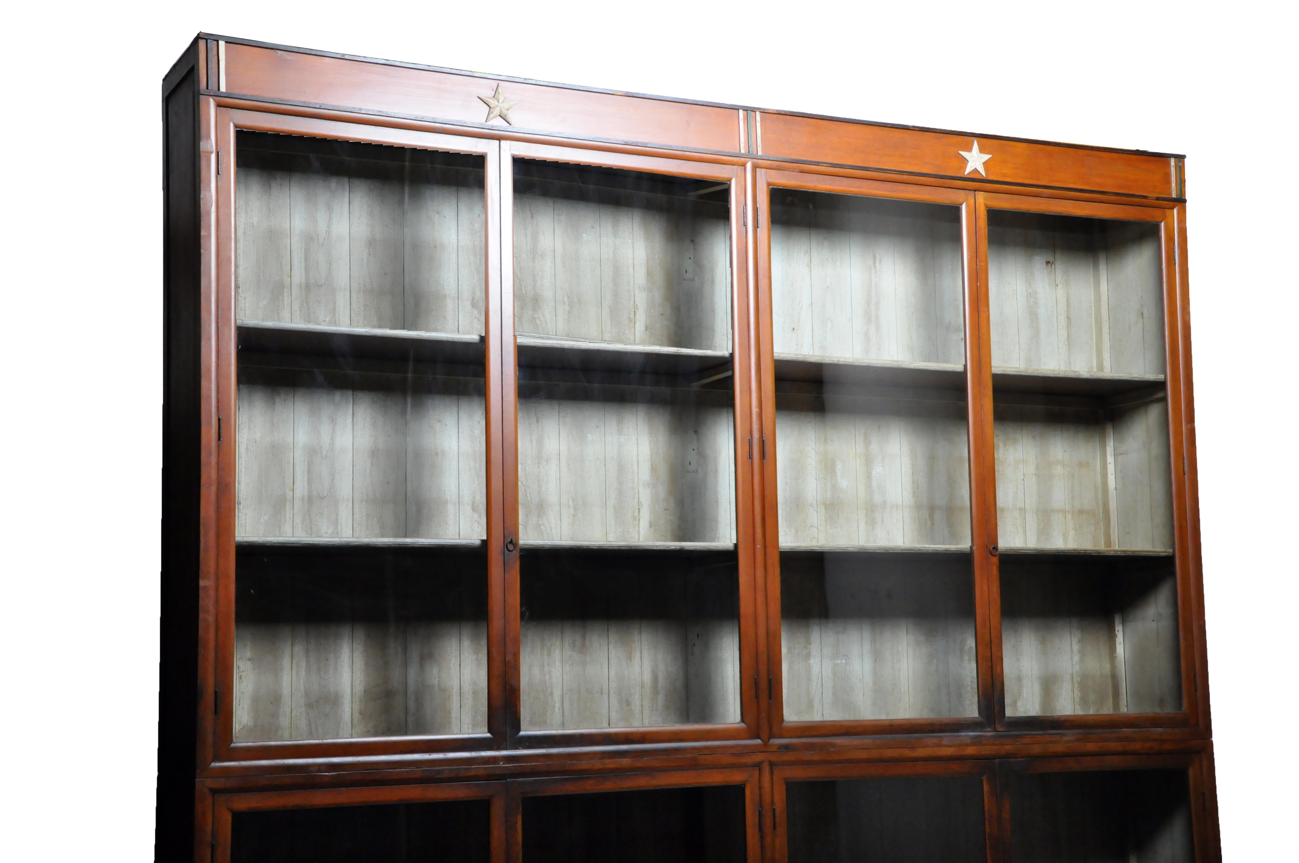 Monumental British Colonial Teak Wood Bookcase 11