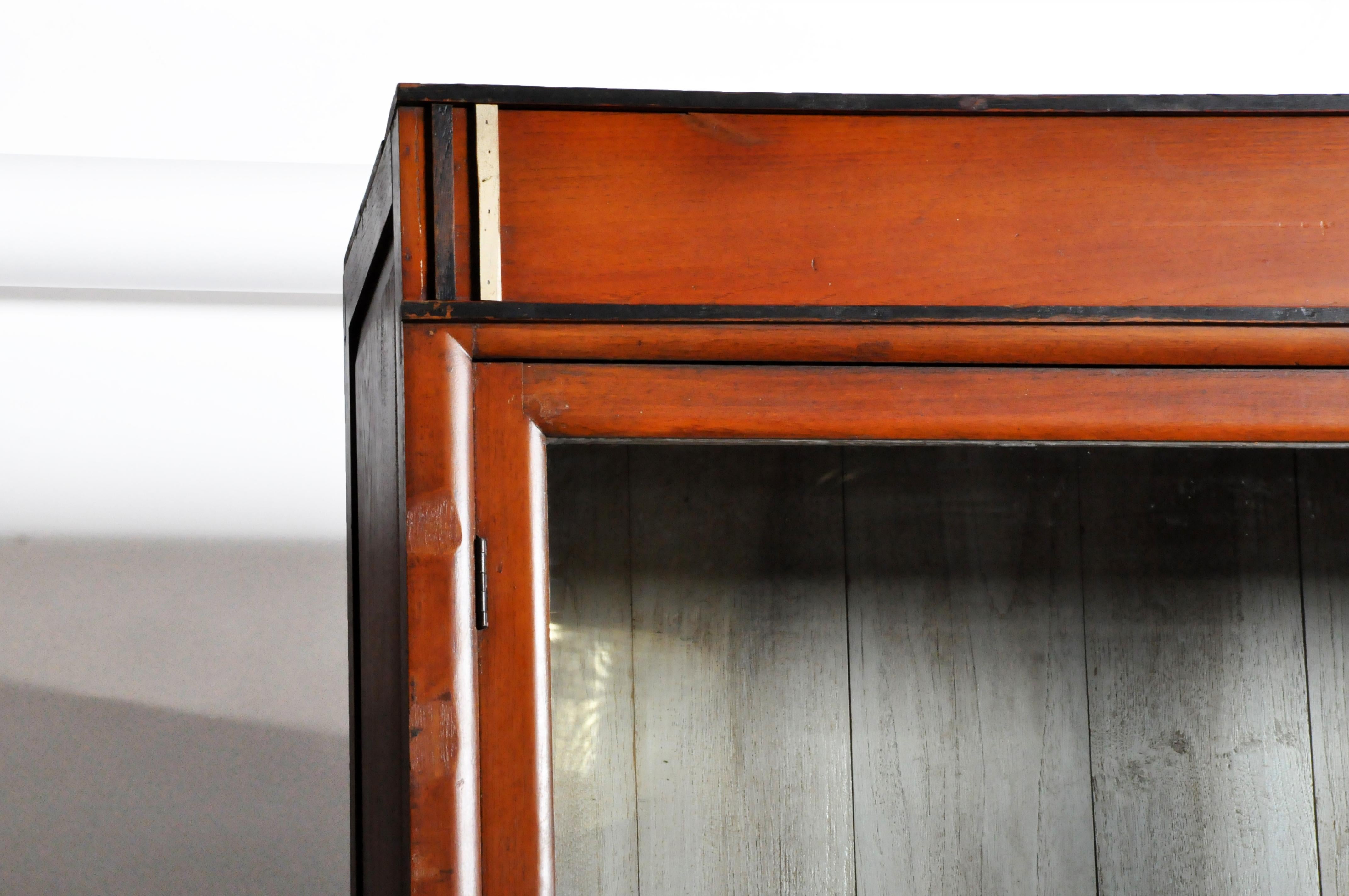 Early 20th Century Monumental British Colonial Teak Wood Bookcase