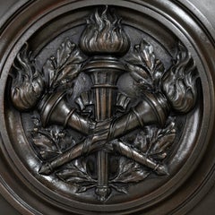 Monumental Bronze and Mahogany Entranceway Doors