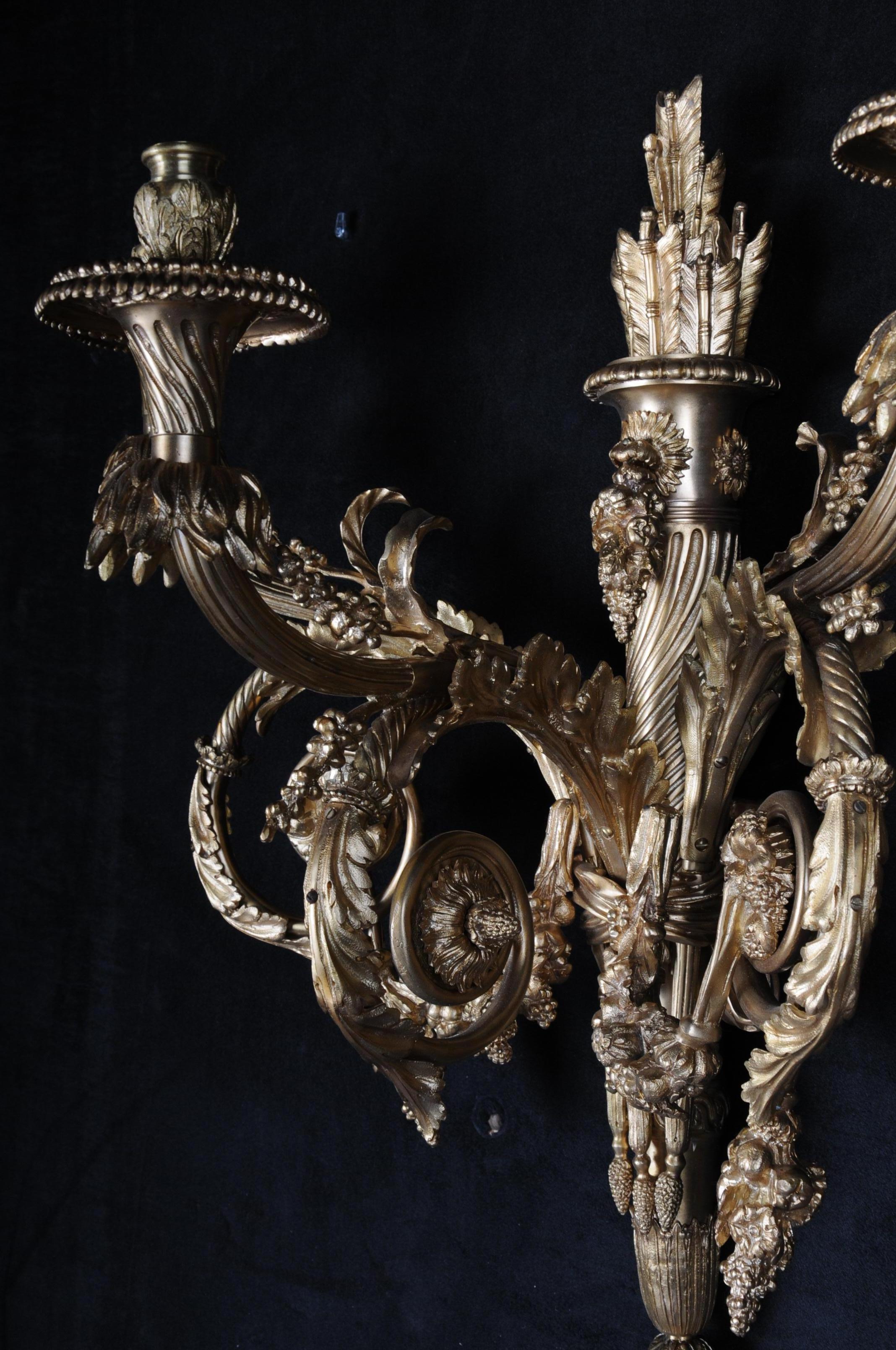 Aplique de Bronce Monumental, Lámpara Estilo Luis XVI en venta 5