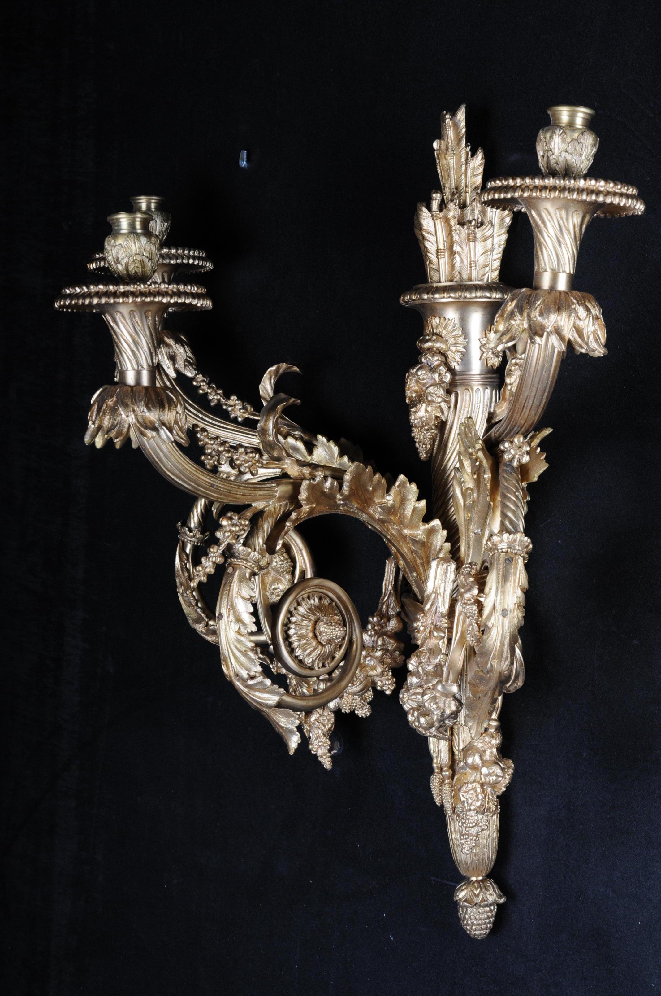 Monumental Bronze Applique, Sconce Louis XVI Style For Sale 11