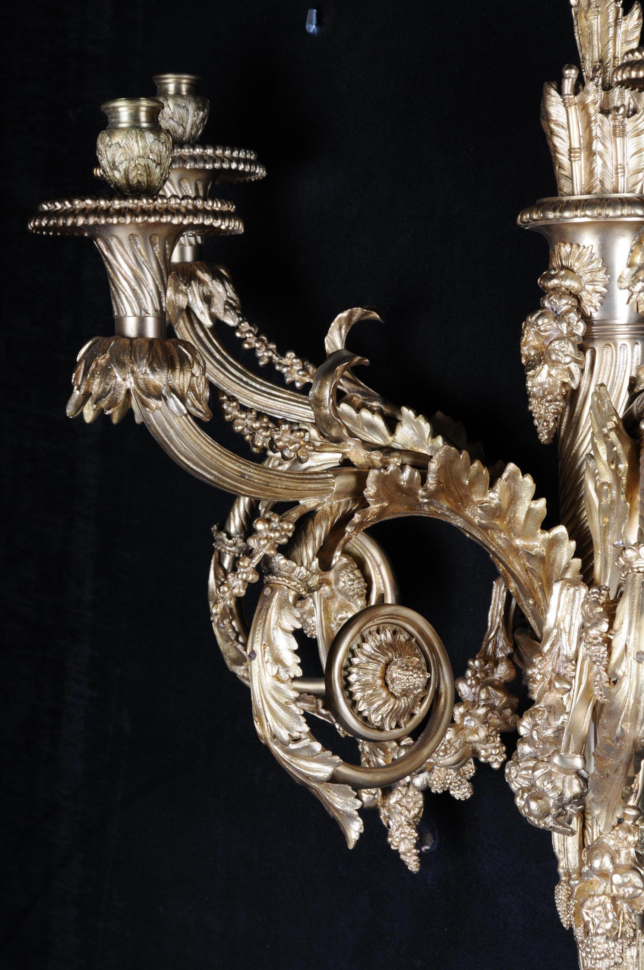 Monumental Bronze Applique, Sconce Louis XVI Style 11
