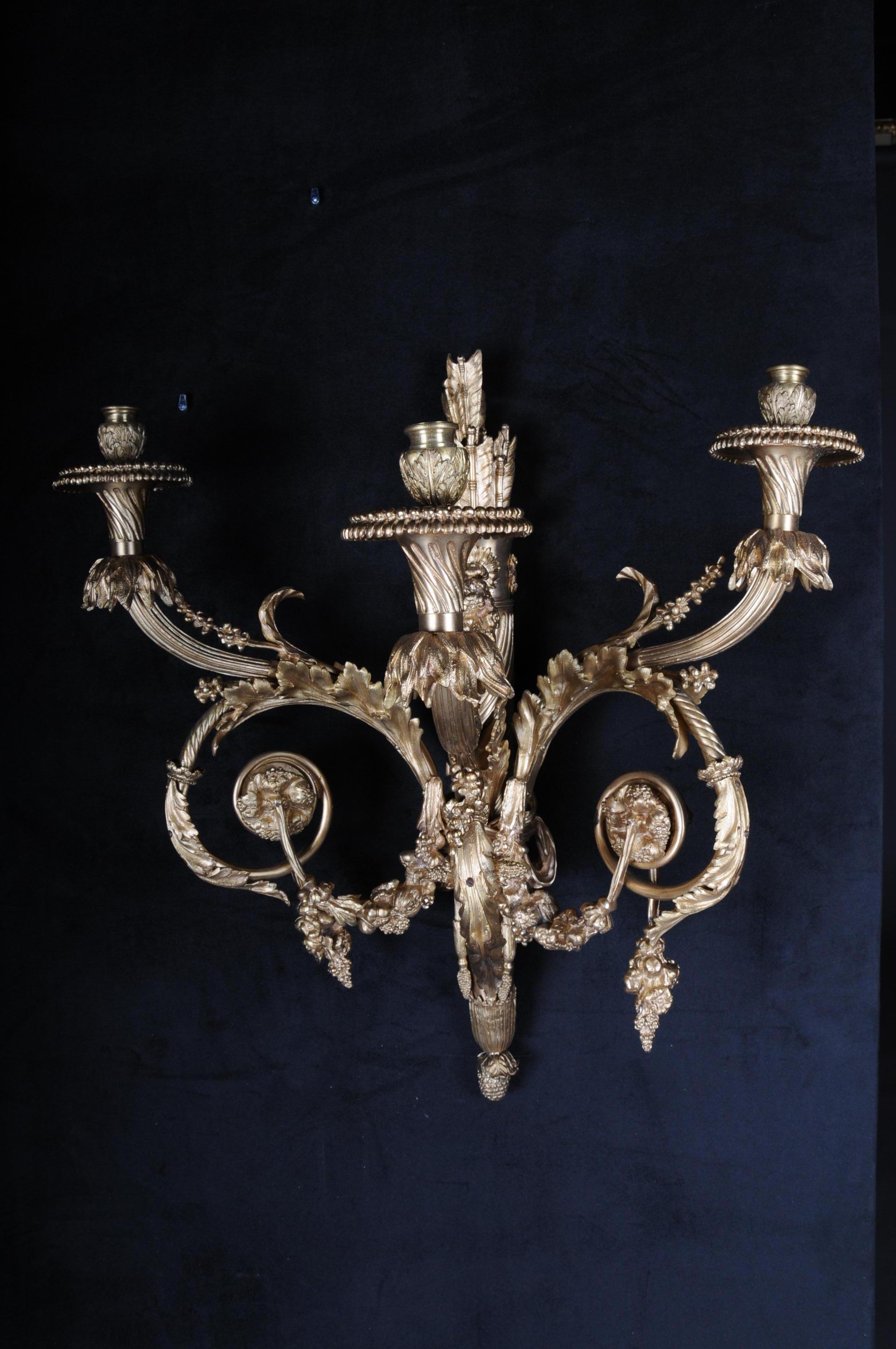 French Monumental Bronze Applique, Sconce Louis XVI Style