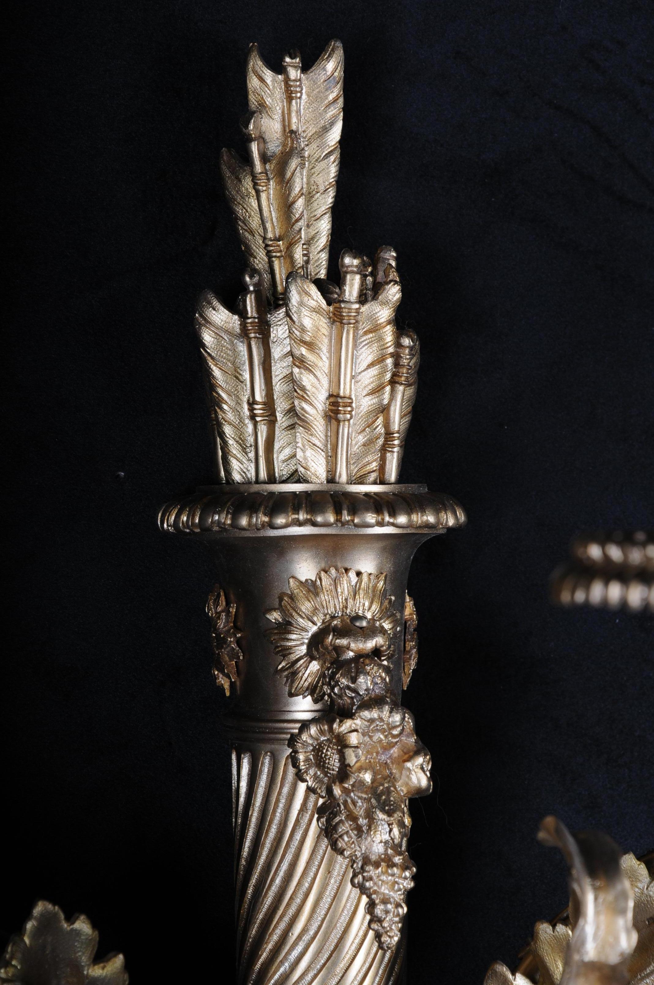 20th Century Monumental Bronze Applique, Sconce Louis XVI Style For Sale