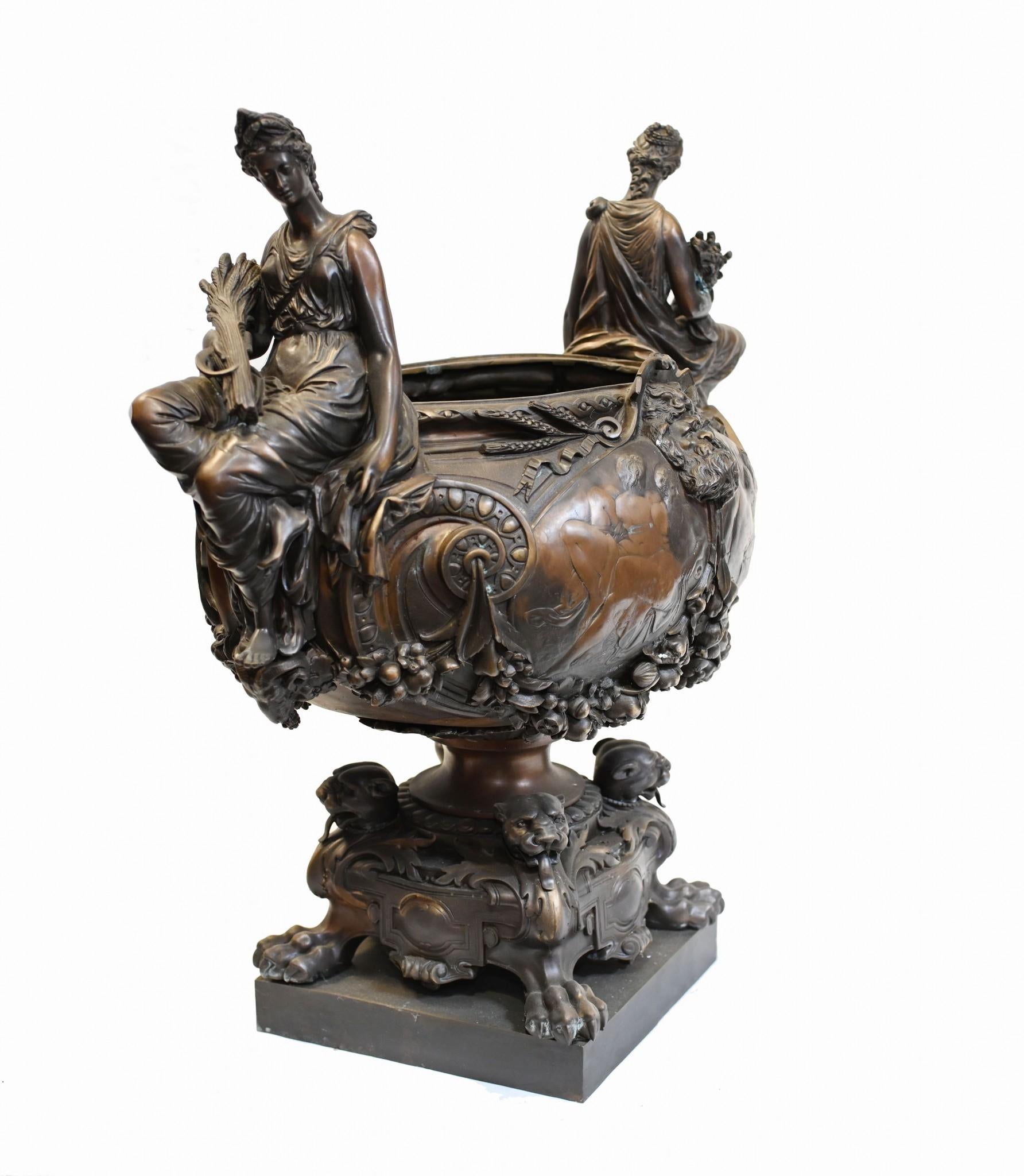 Centrotavola monumentale in bronzo classico francese Lerolle Freres in vendita 1