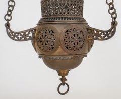 Monumental Bronze Byzantine Revival Chancel Lamp