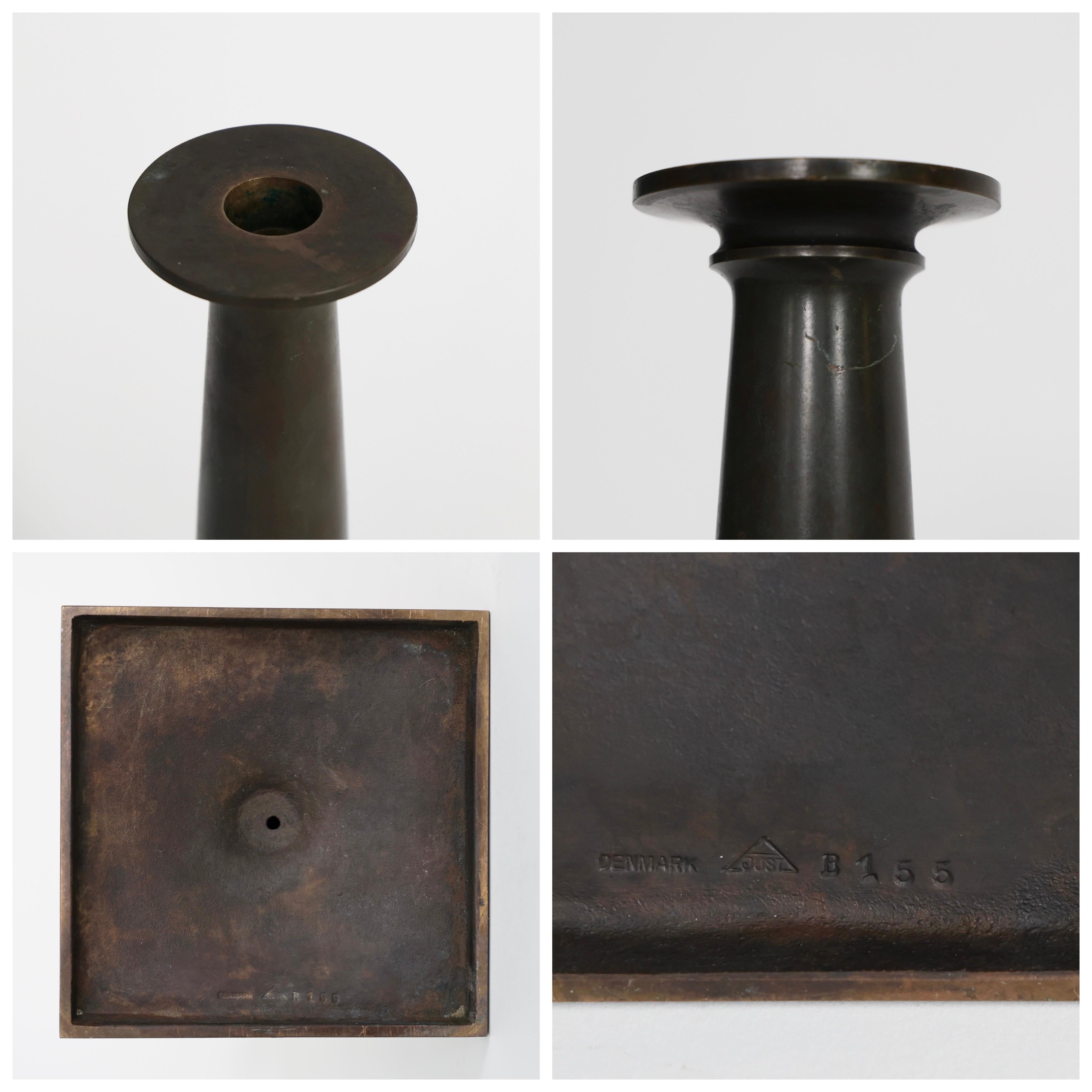 Monumental Bronze Candleholders by Just Andersen, 1920s, Denmark For Sale 6