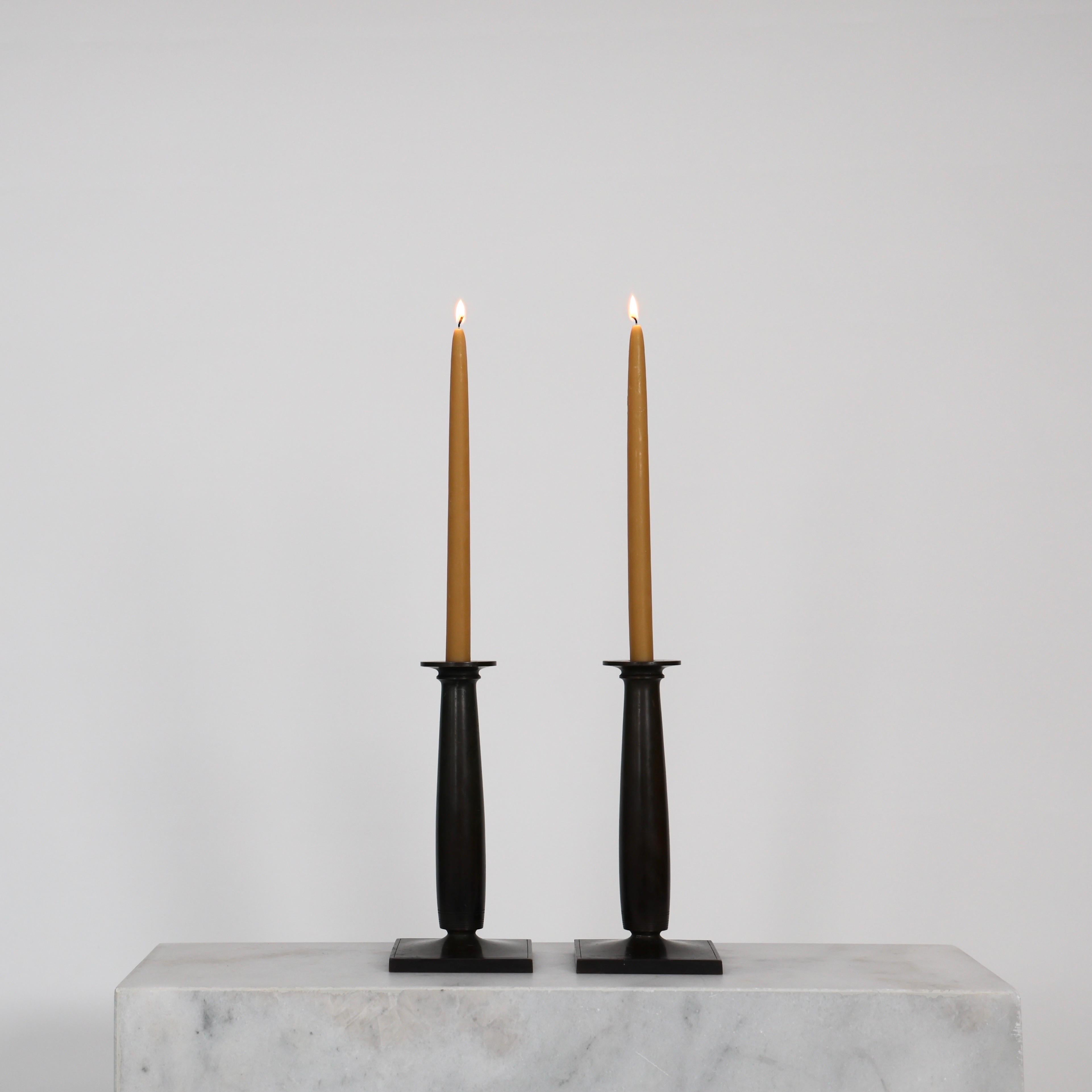 Early 20th Century Monumental Bronze Candleholders by Just Andersen, 1920s, Denmark For Sale